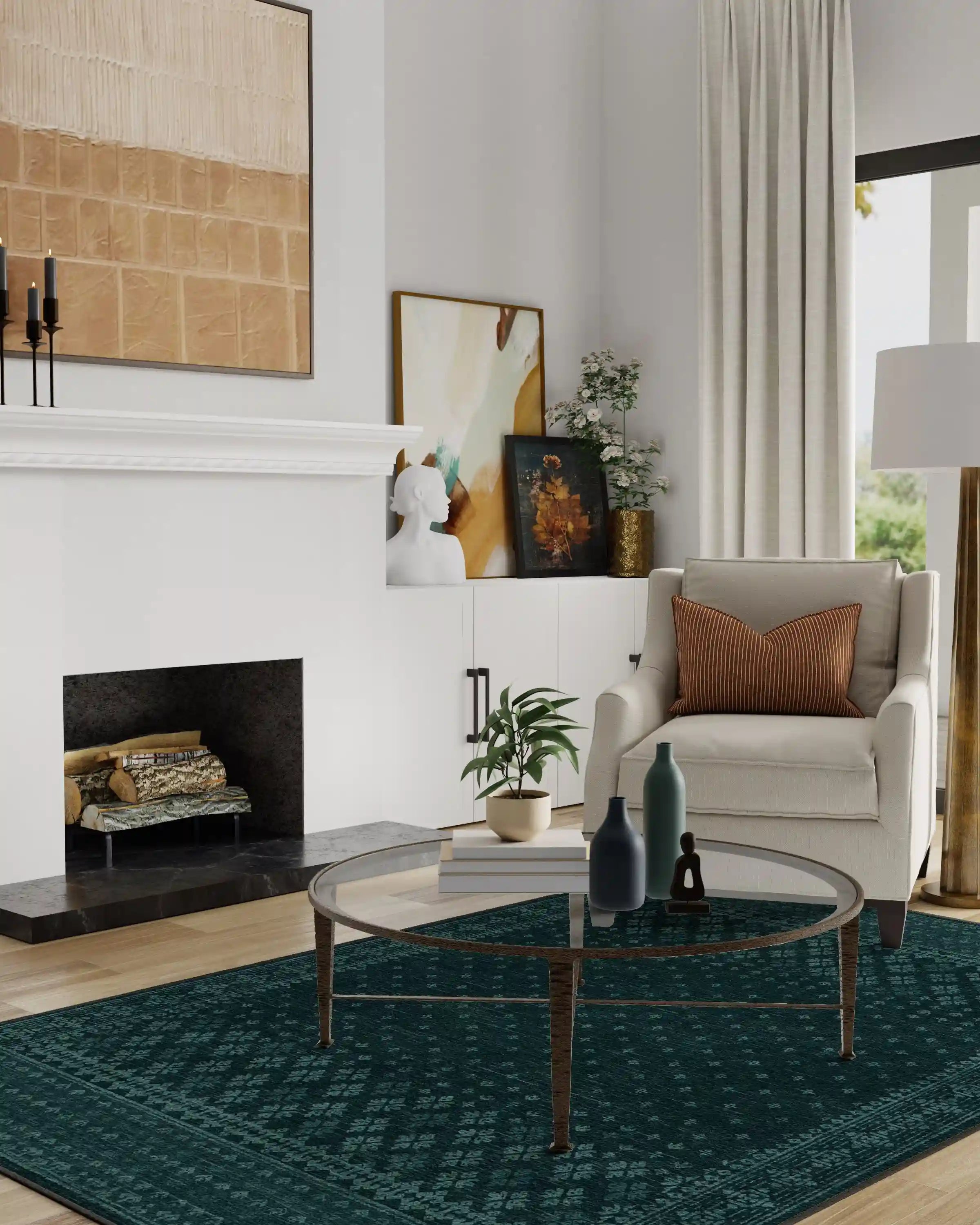 Fernanda Teal Blue Rug