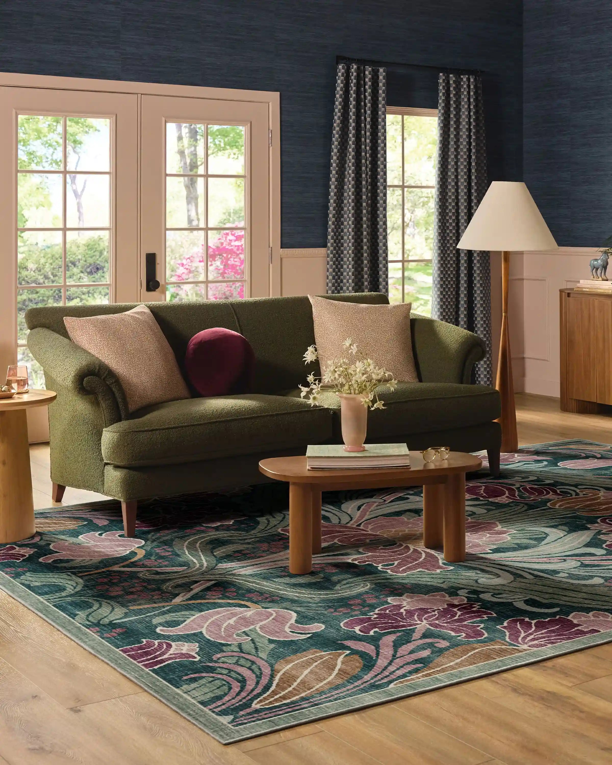 Flourish Teal Rug by Liberty