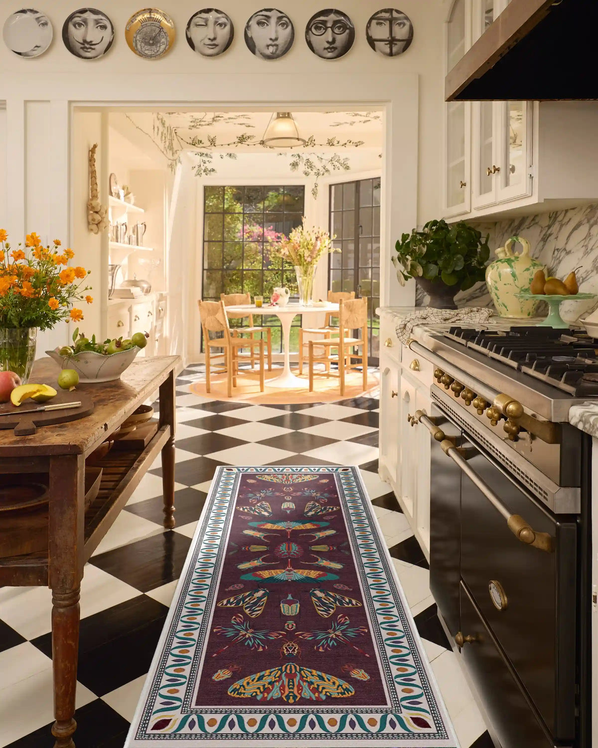 Flutterby Burgundy Rug by Iris Apfel