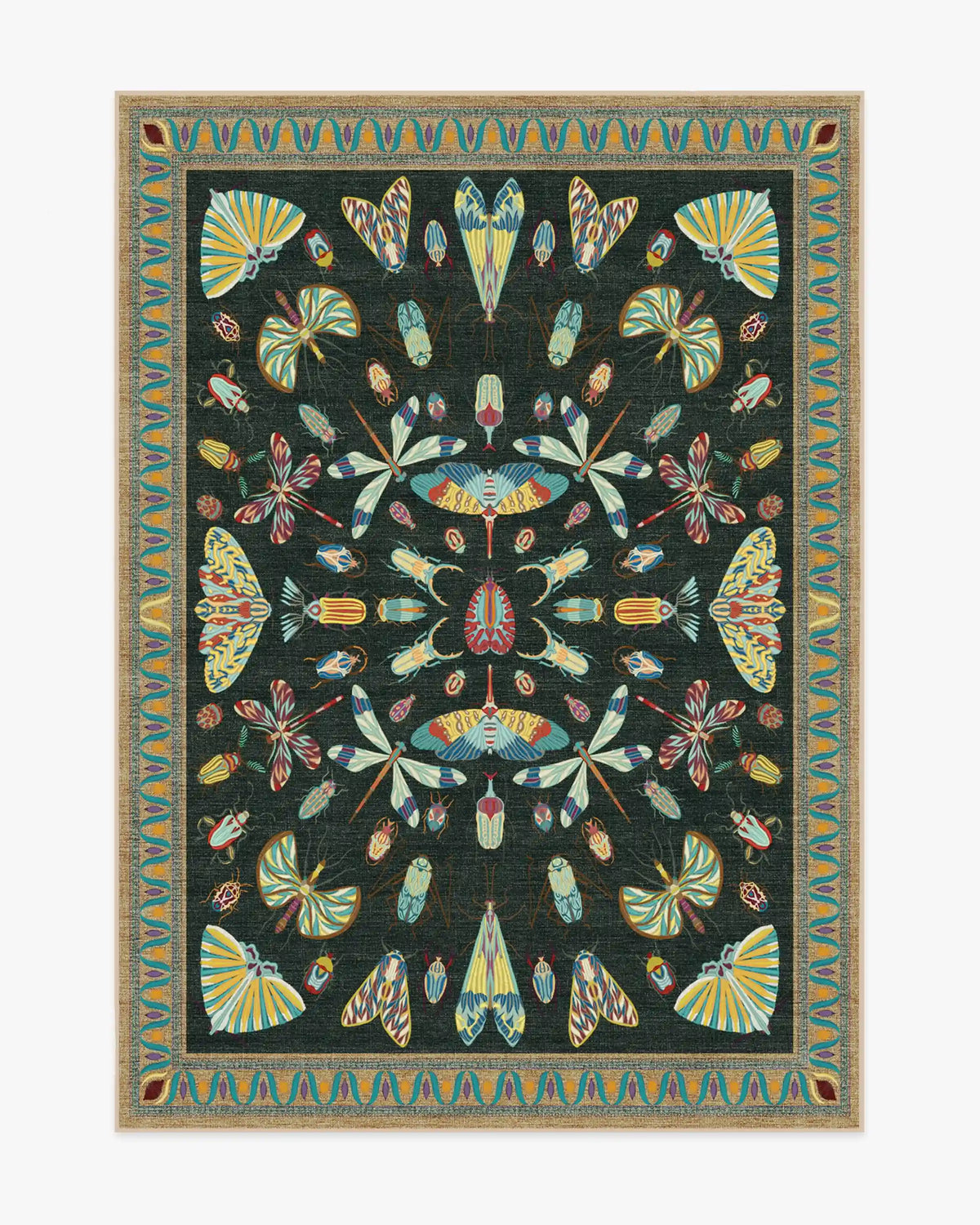 Flutterby Charcoal Rug by Iris Apfel