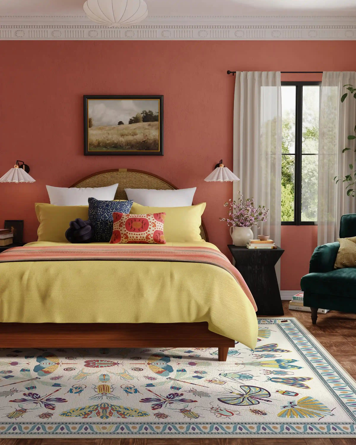 Flutterby Ivory Rug by Iris Apfel