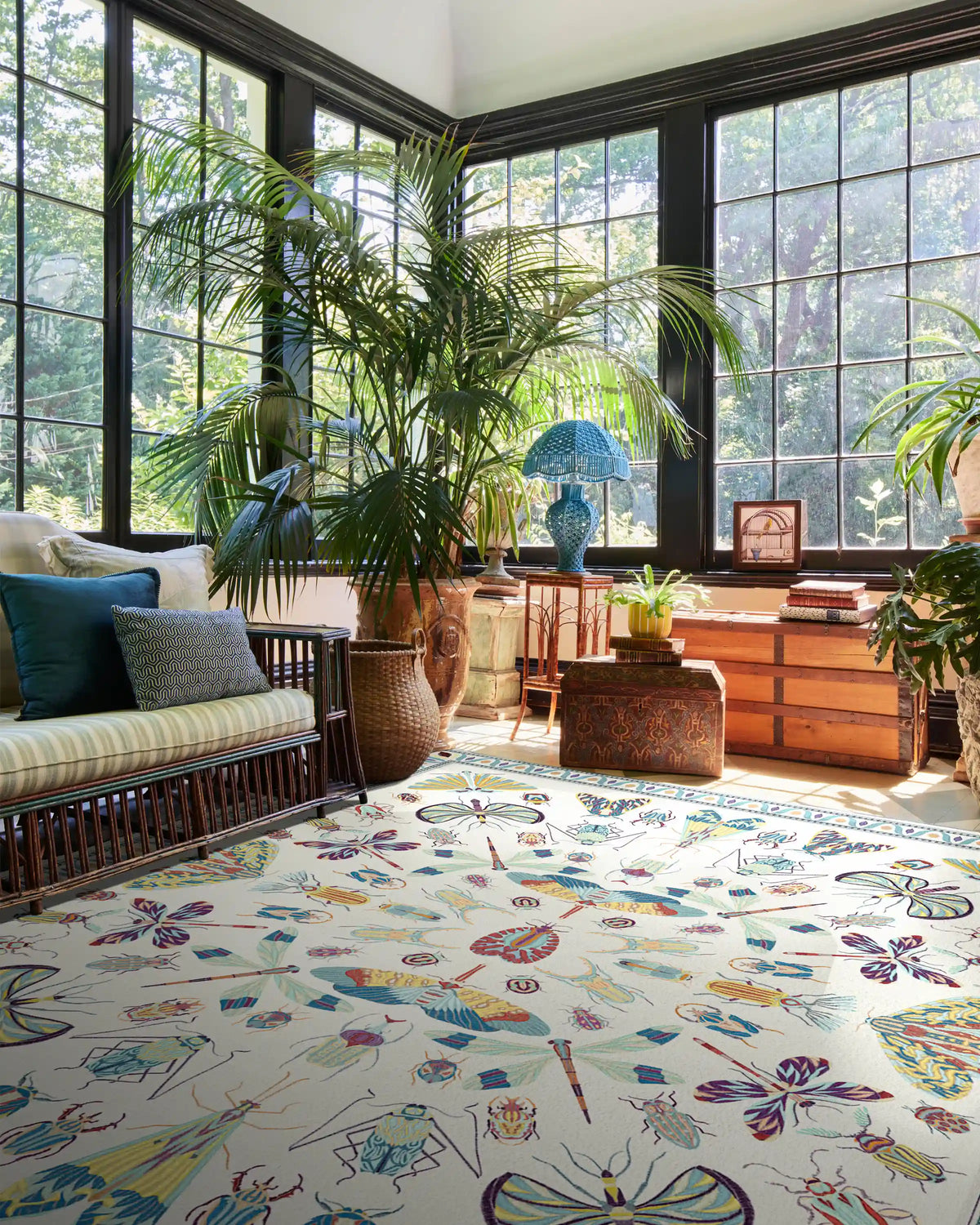 Flutterby Ivory Rug by Iris Apfel
