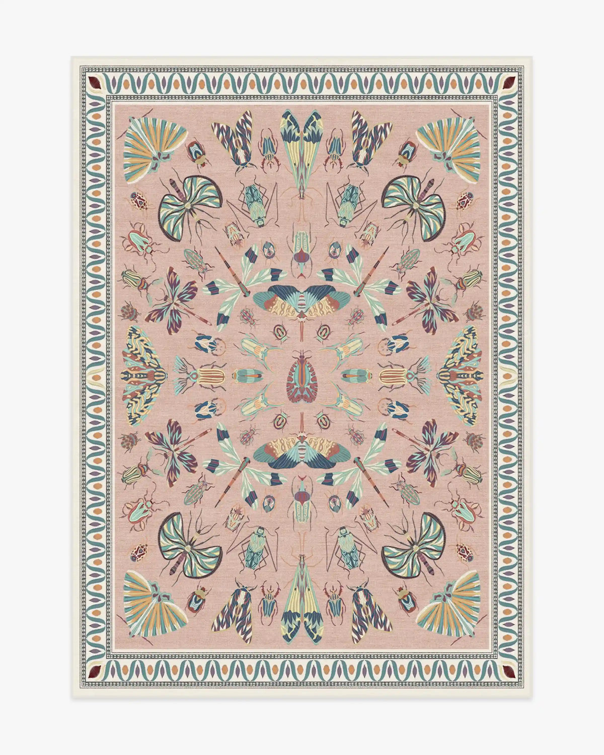 Flutterby Soft Rose Rug by Iris Apfel
