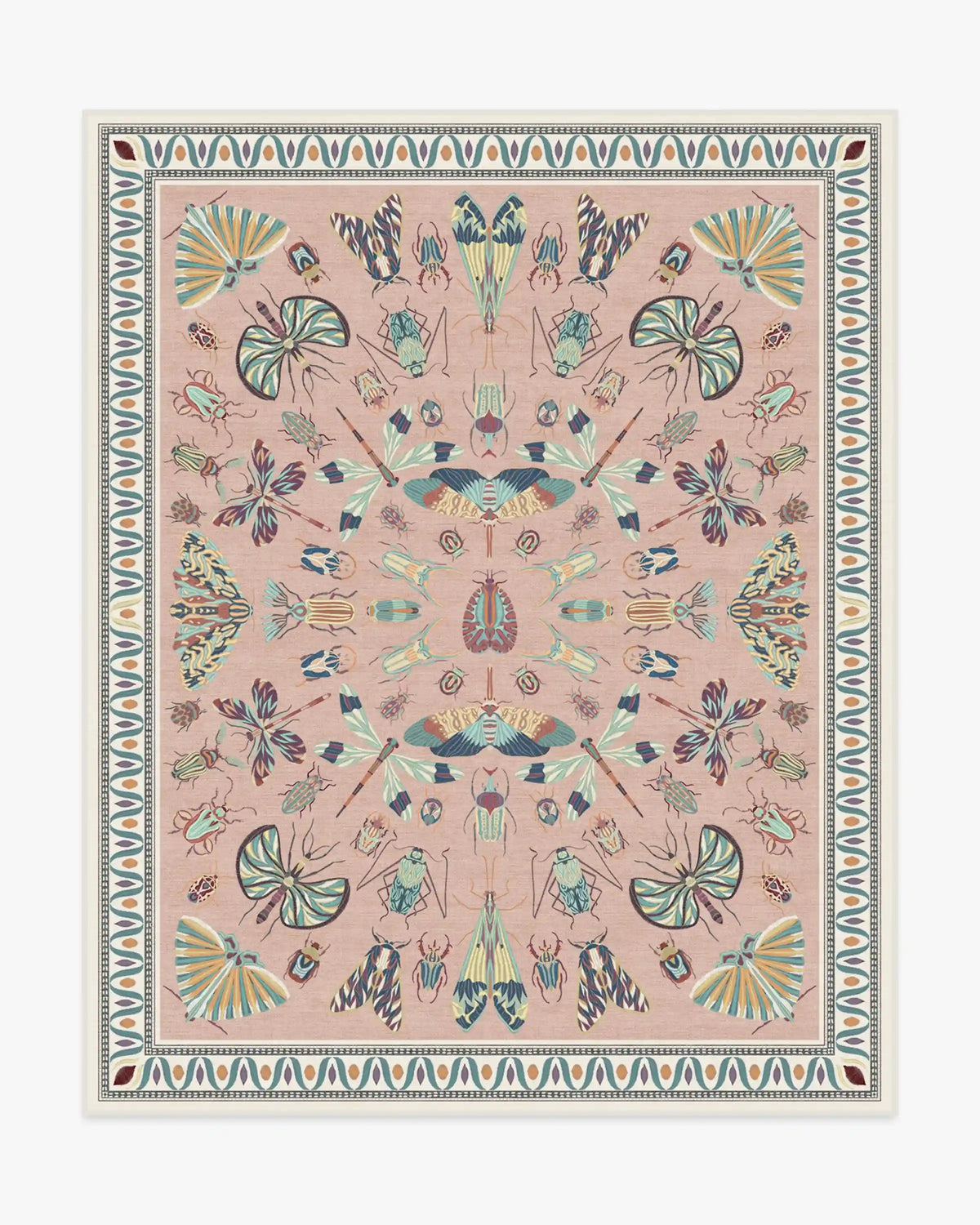Flutterby Soft Rose Rug by Iris Apfel