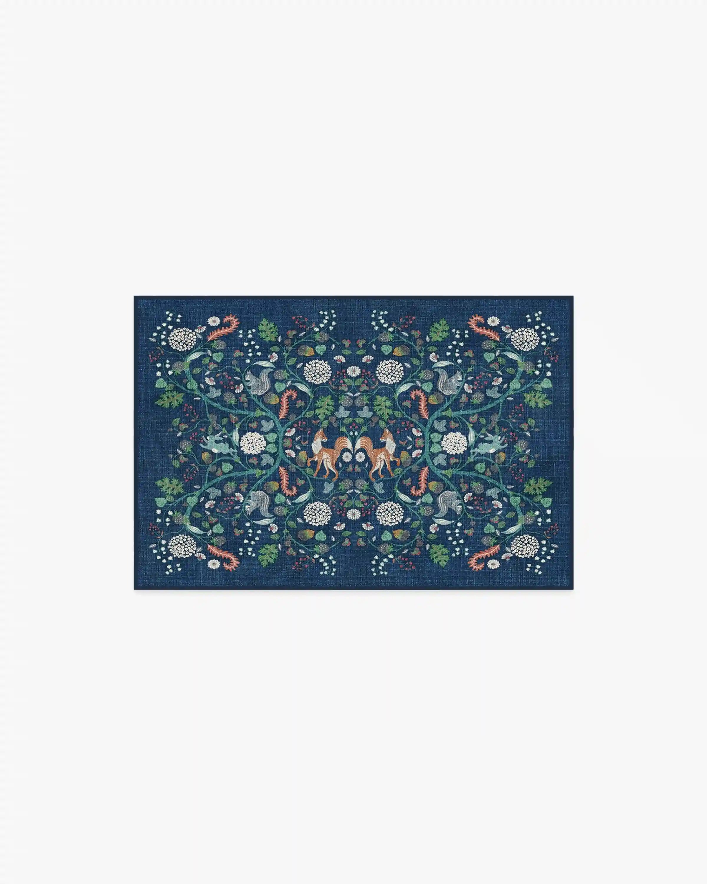 Foxglove Forest Blue Multicolor Rug