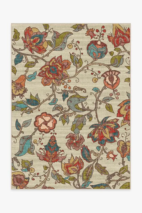 Frida Floral Natural Rug