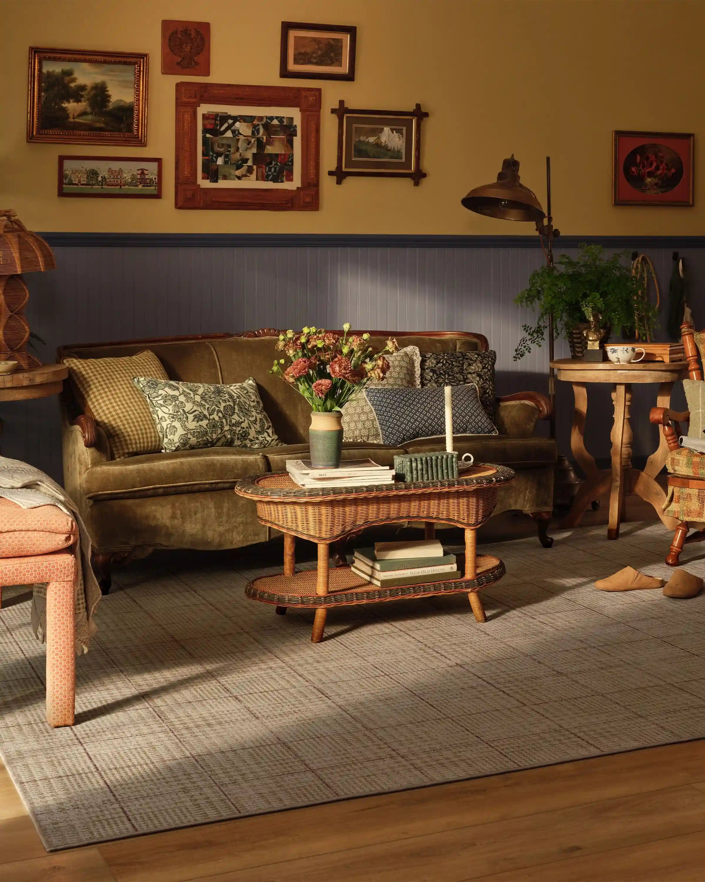Glen Plaid Camel & Burgundy Rug