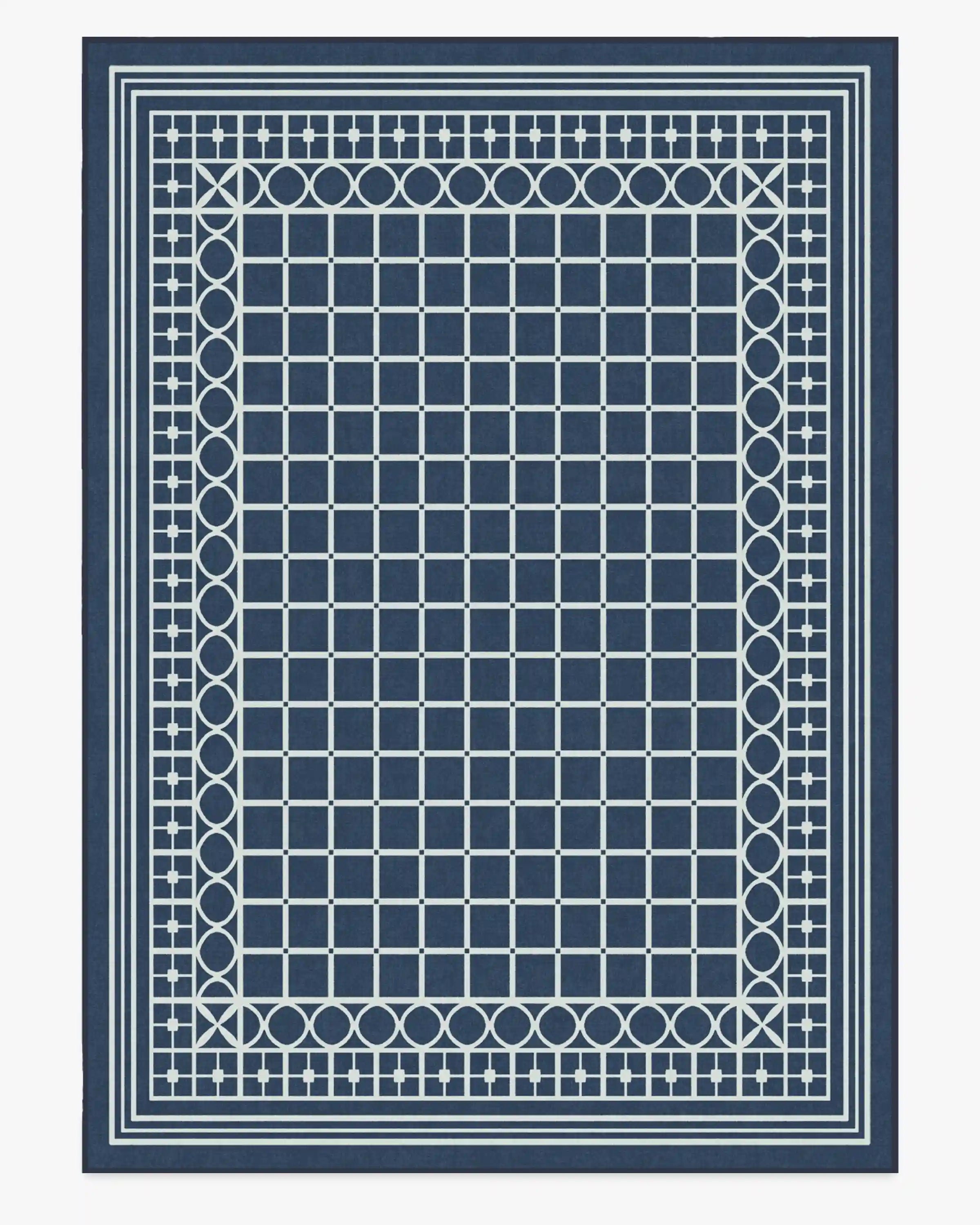 Palm Beach Navy Rug by Gray Malin