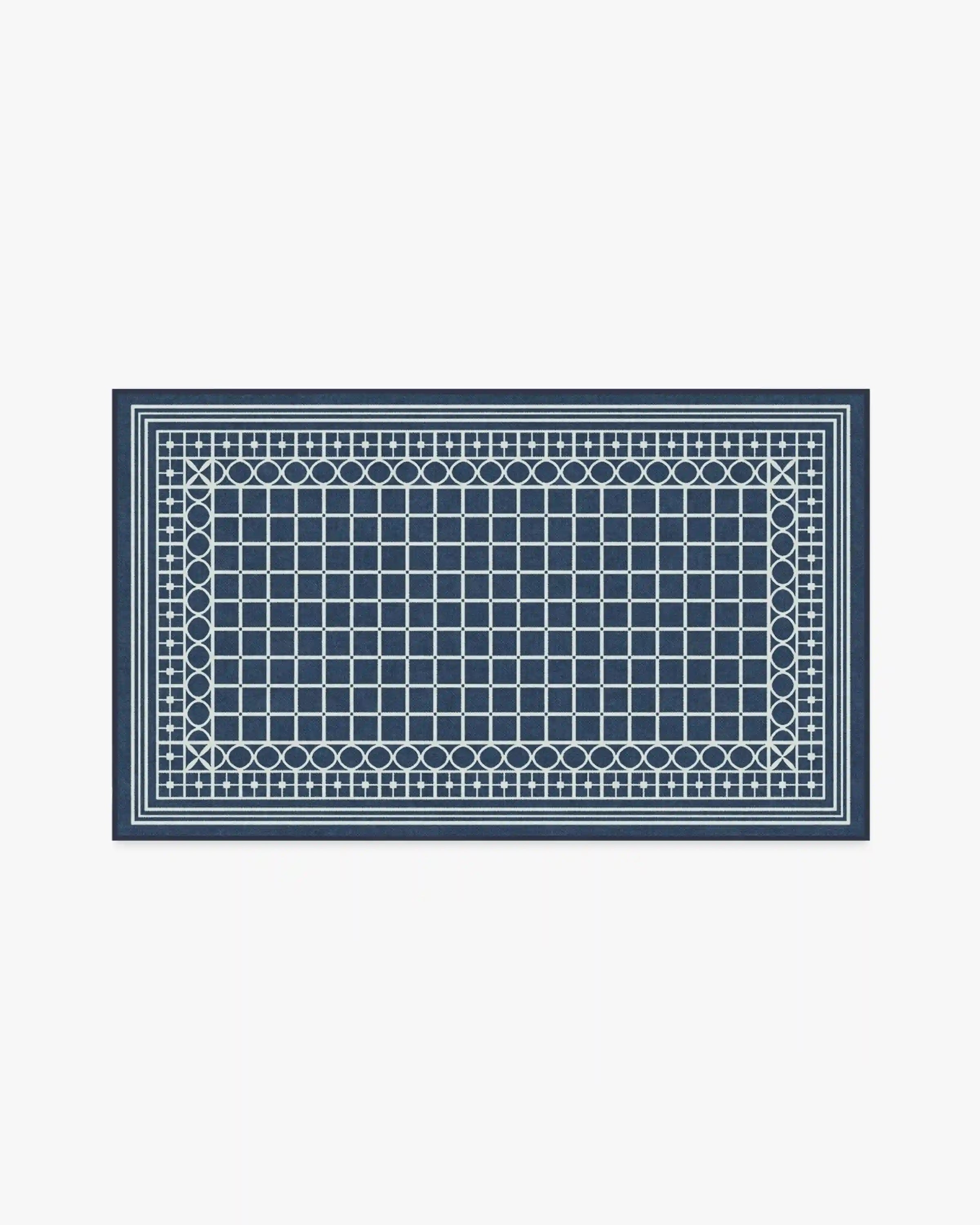 Palm Beach Navy Rug by Gray Malin