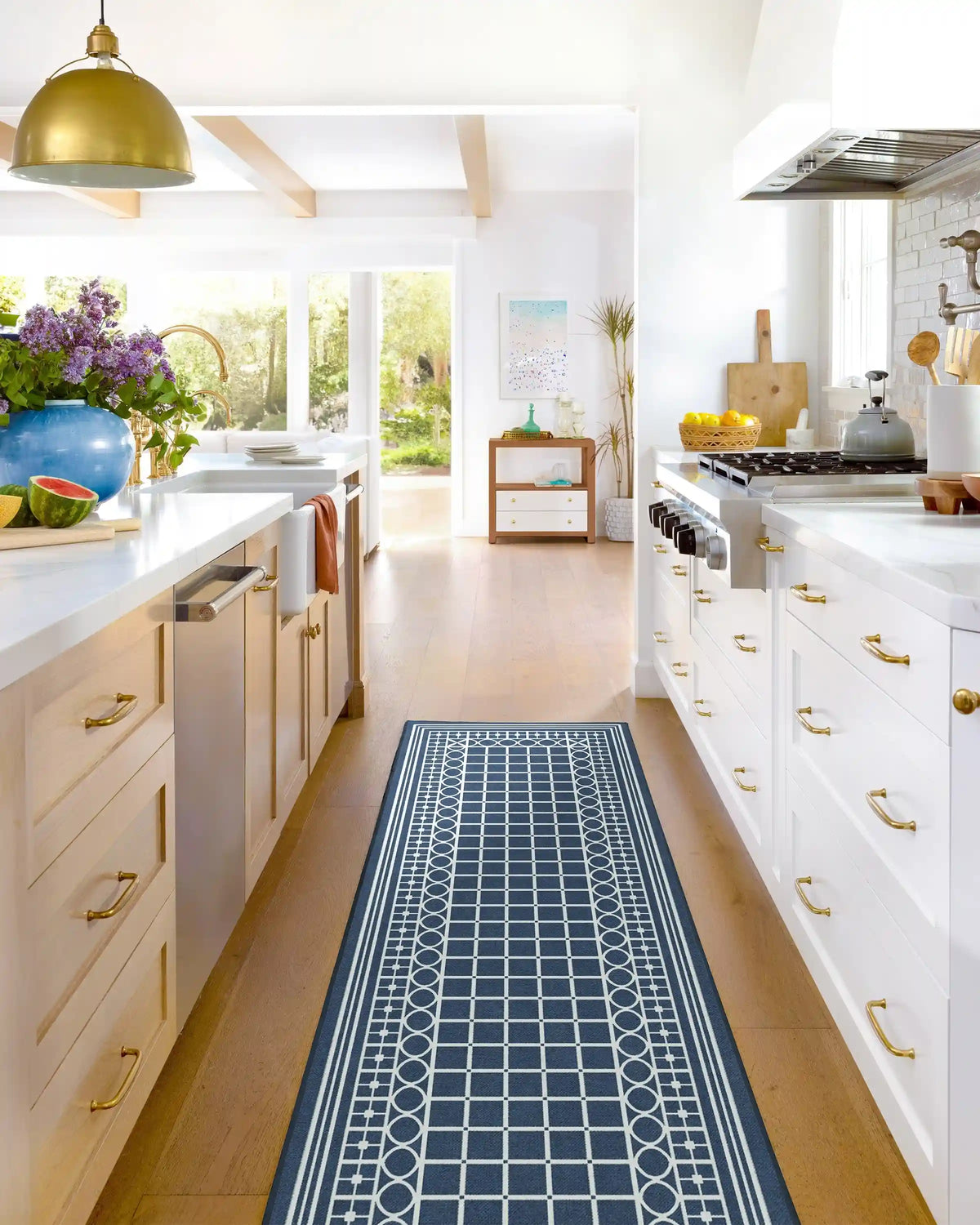 Palm Beach Navy Rug by Gray Malin