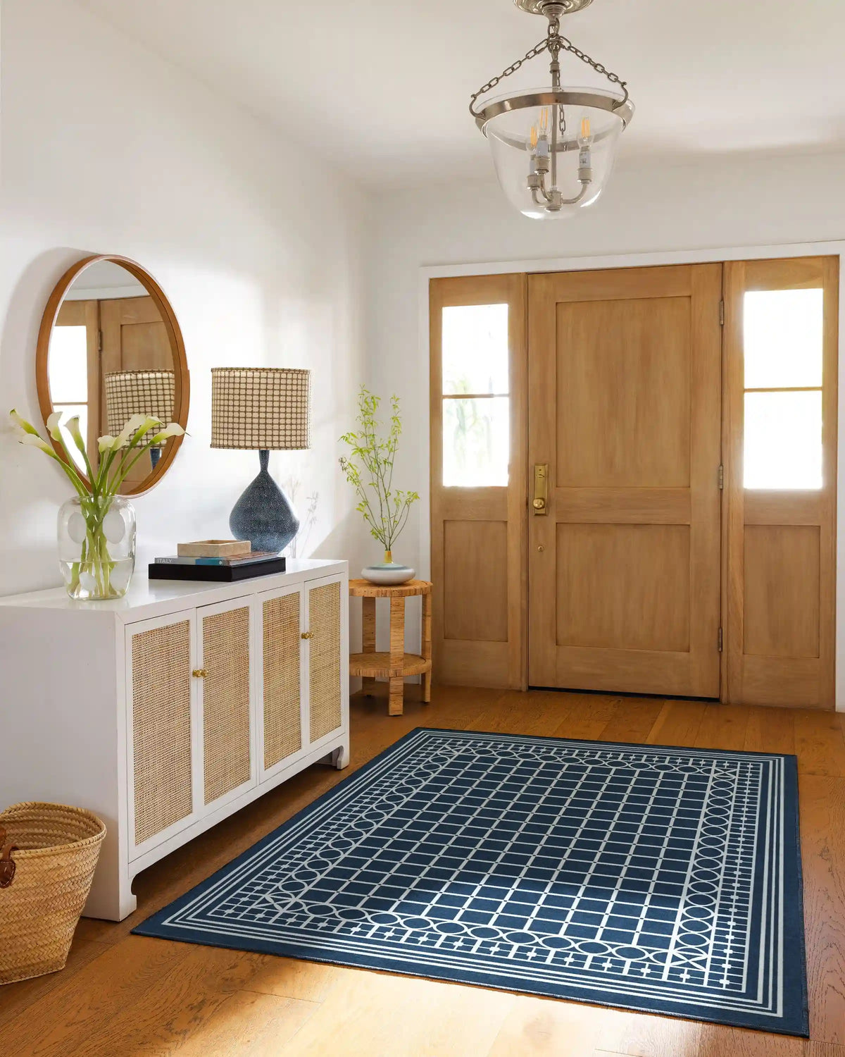 Palm Beach Navy Rug by Gray Malin