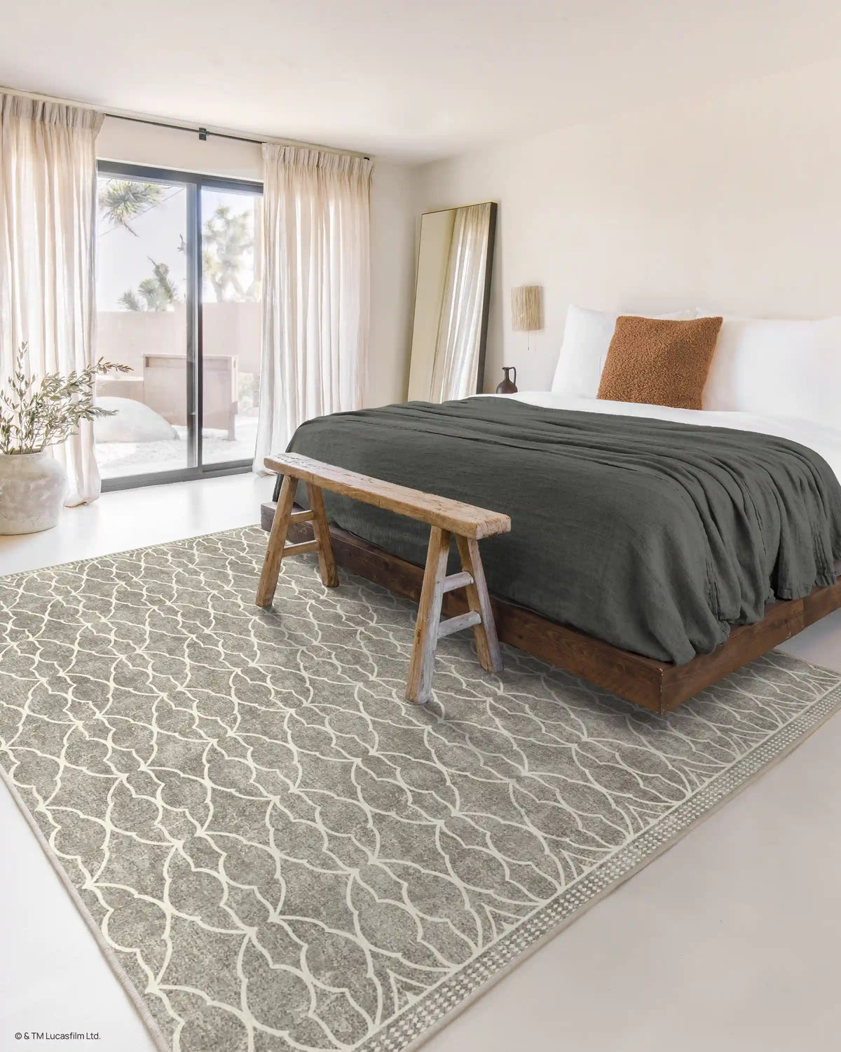 Grogu™ Trellis Ash Grey Rug