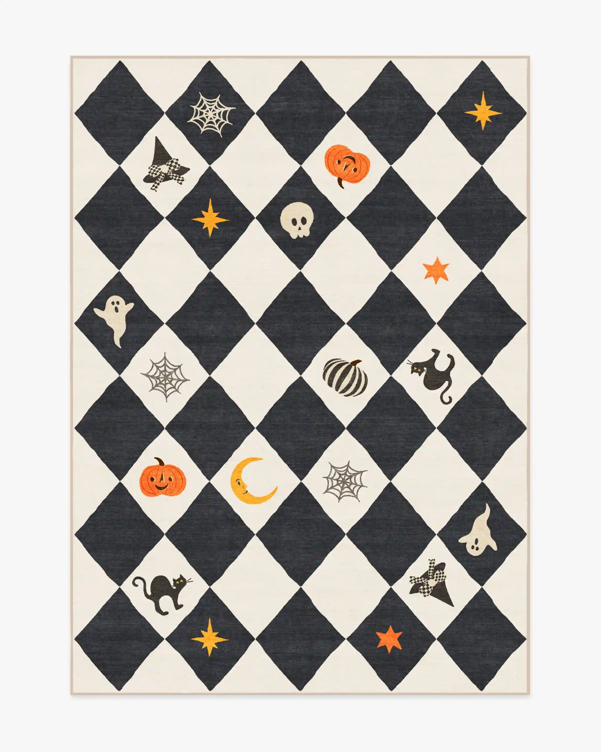 Halloween Harlequin Ivory & Charcoal Rug