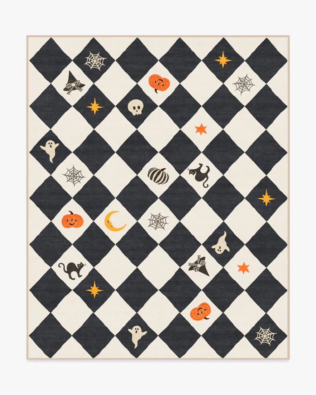 Halloween Harlequin Ivory & Charcoal Rug