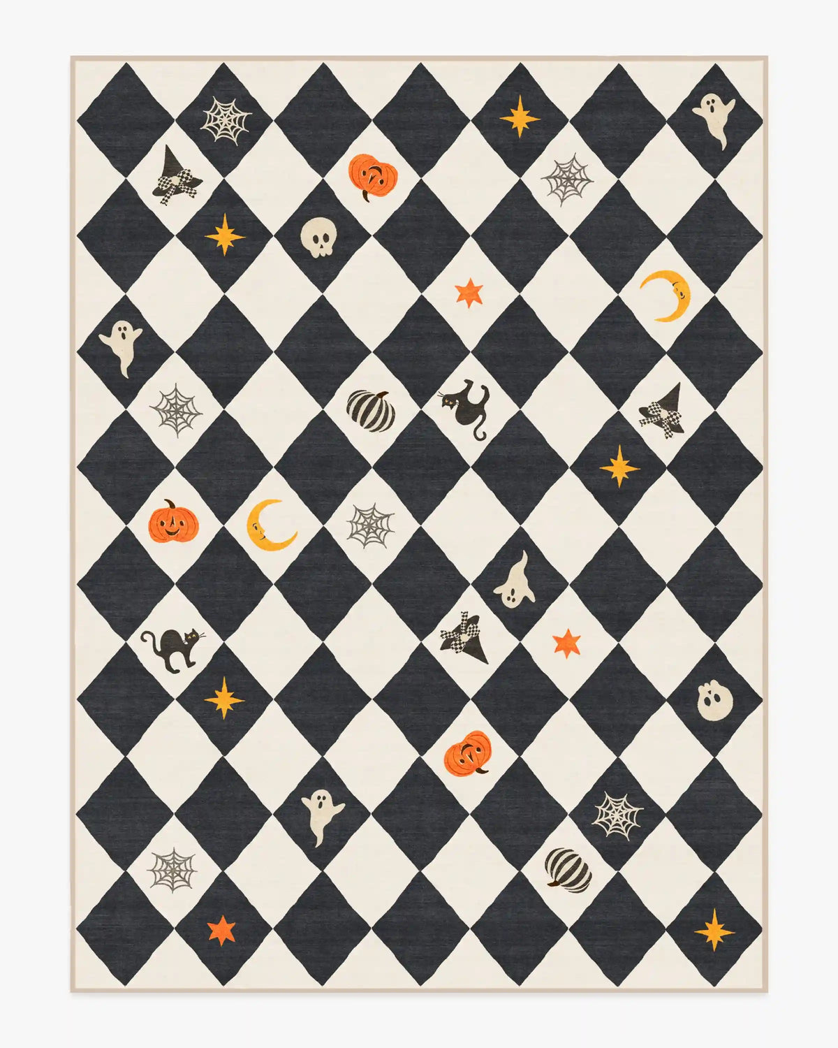 Halloween Harlequin Ivory & Charcoal Rug