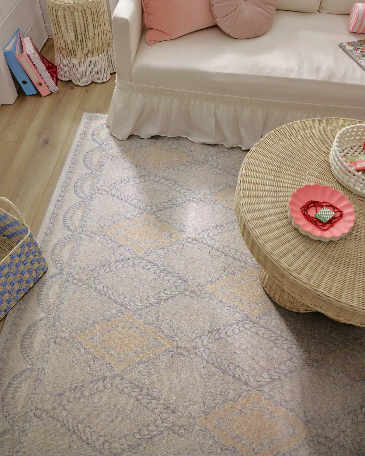 Happy Birthday Popo Cream & Rose Rug by Humberto Leon