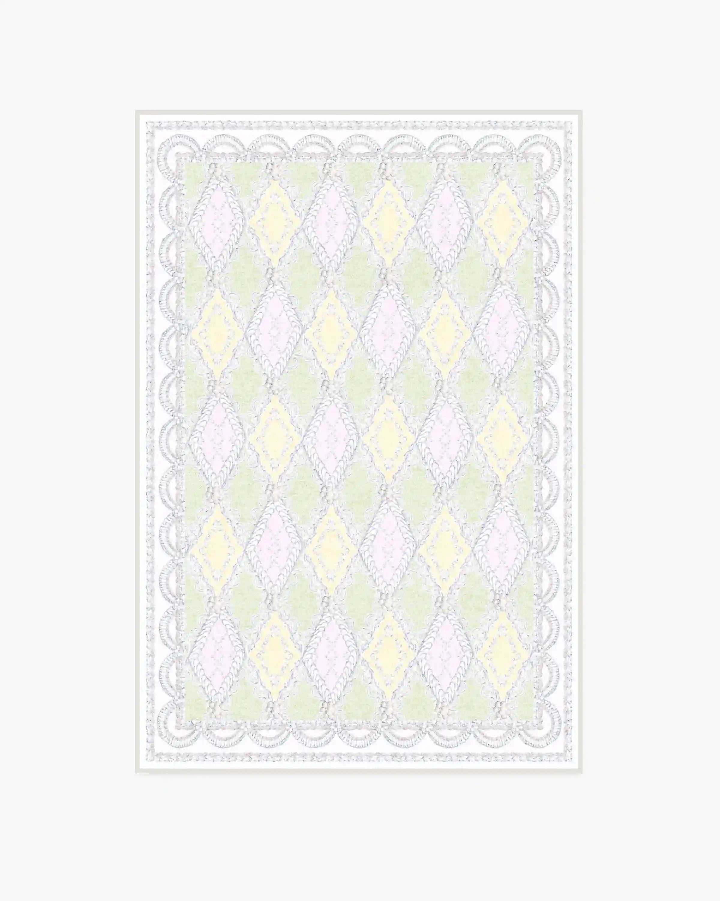 Happy Birthday Popo Pistachio & Lemon Rug by Humberto Leon