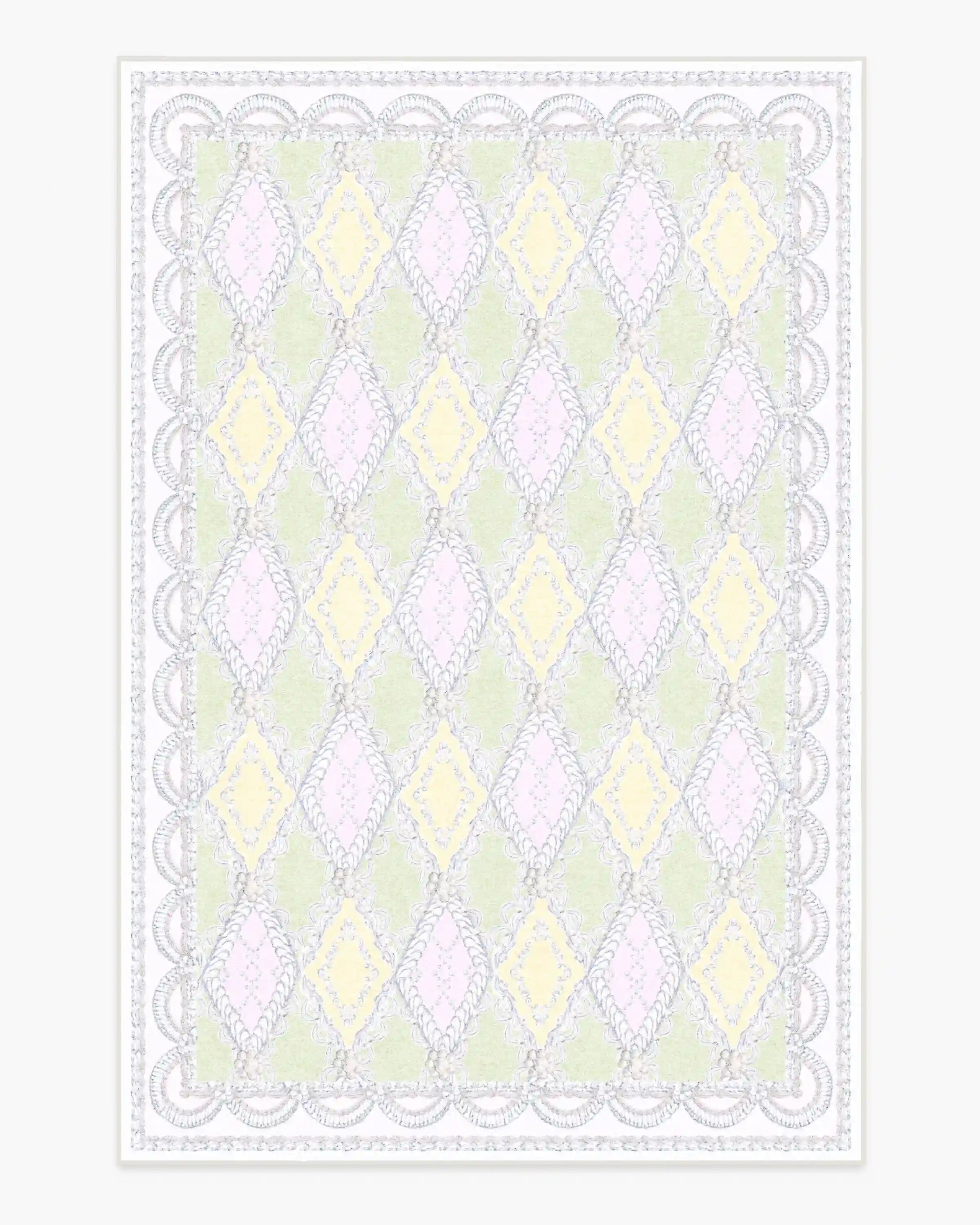 Happy Birthday Popo Pistachio & Lemon Rug by Humberto Leon