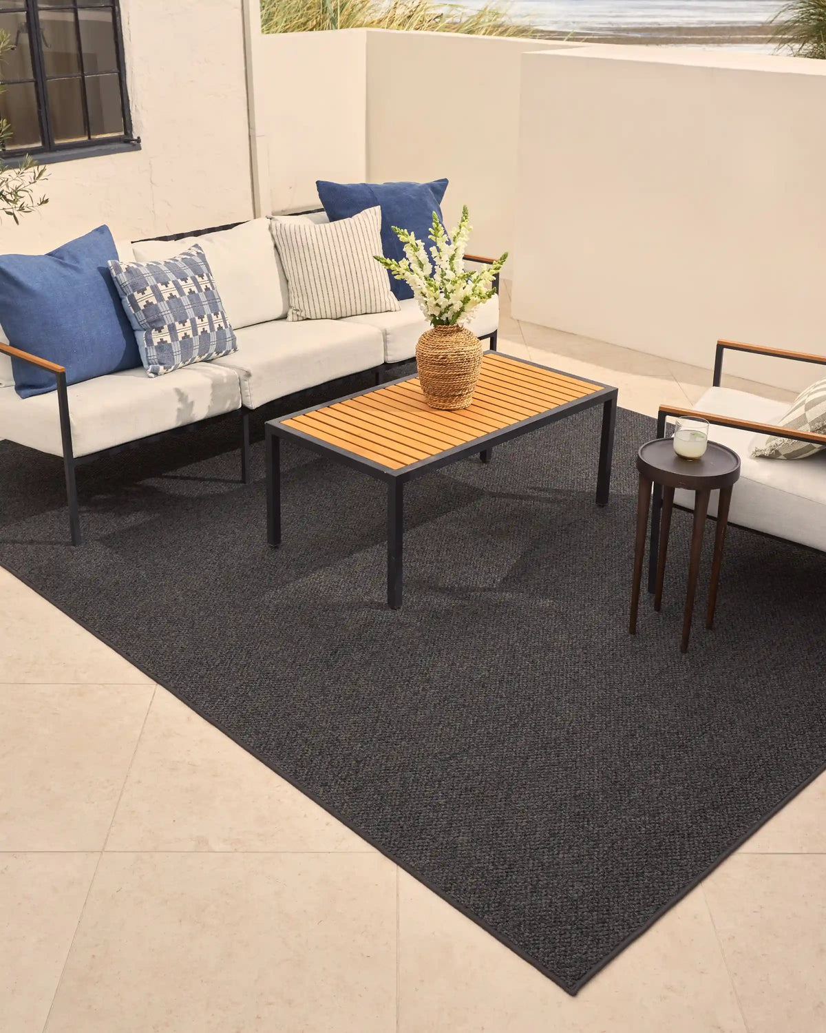 Haven Black Performance Weave Rug