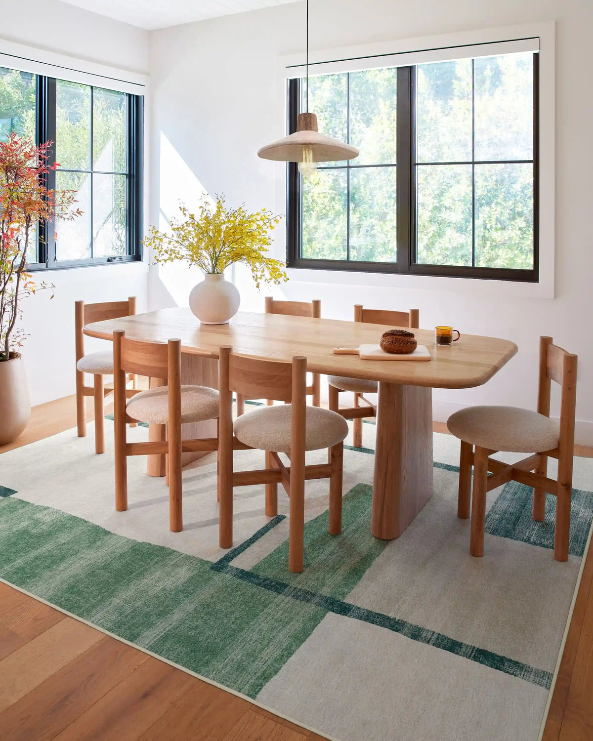 Haylan Ivory & Green Rug
