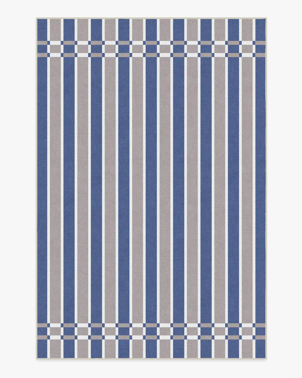 Helen Varsity Stripe Taupe & Blue Rug by Humberto Leon