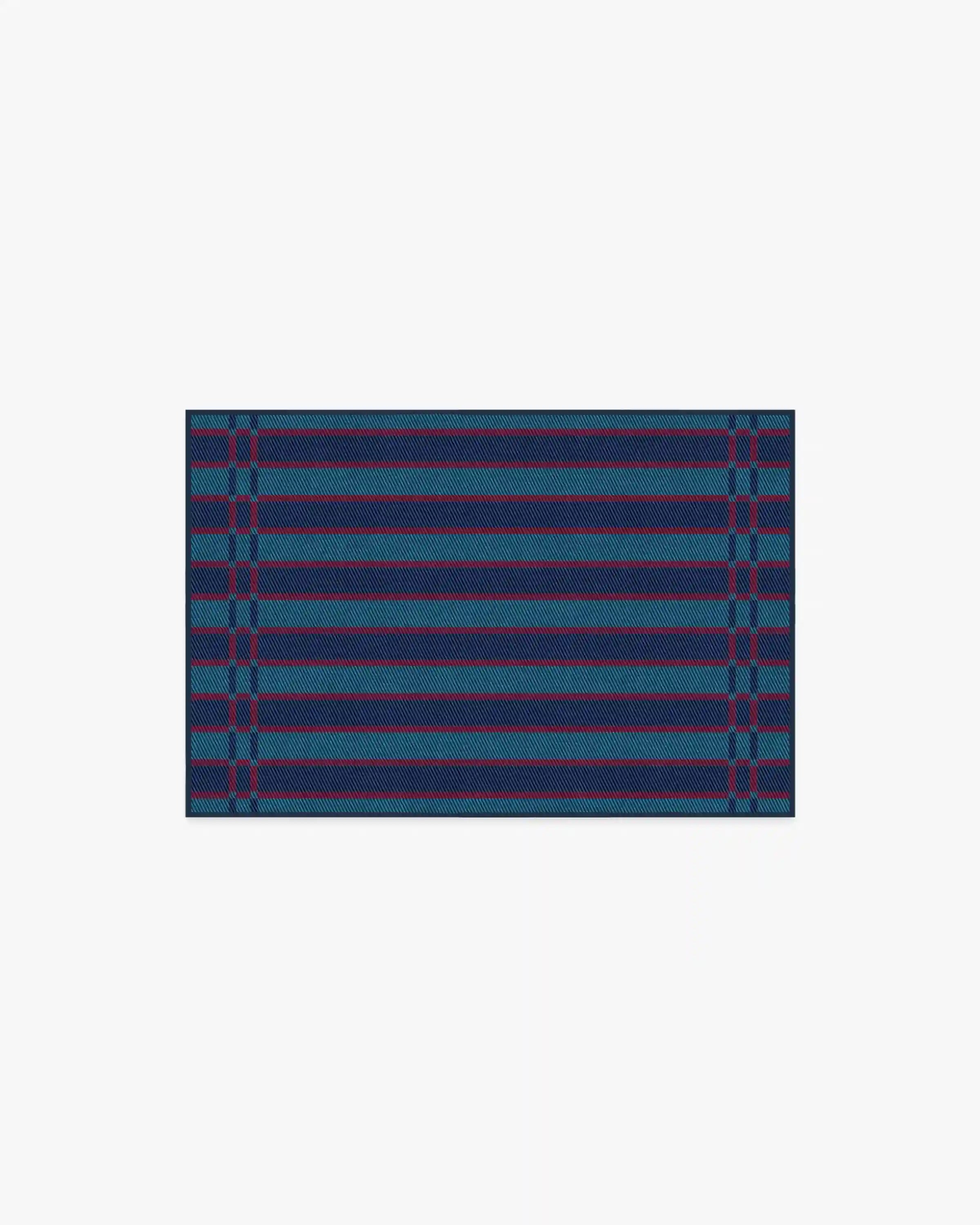 Helen Varsity Stripe Teal & Navy Rug by Humberto Leon