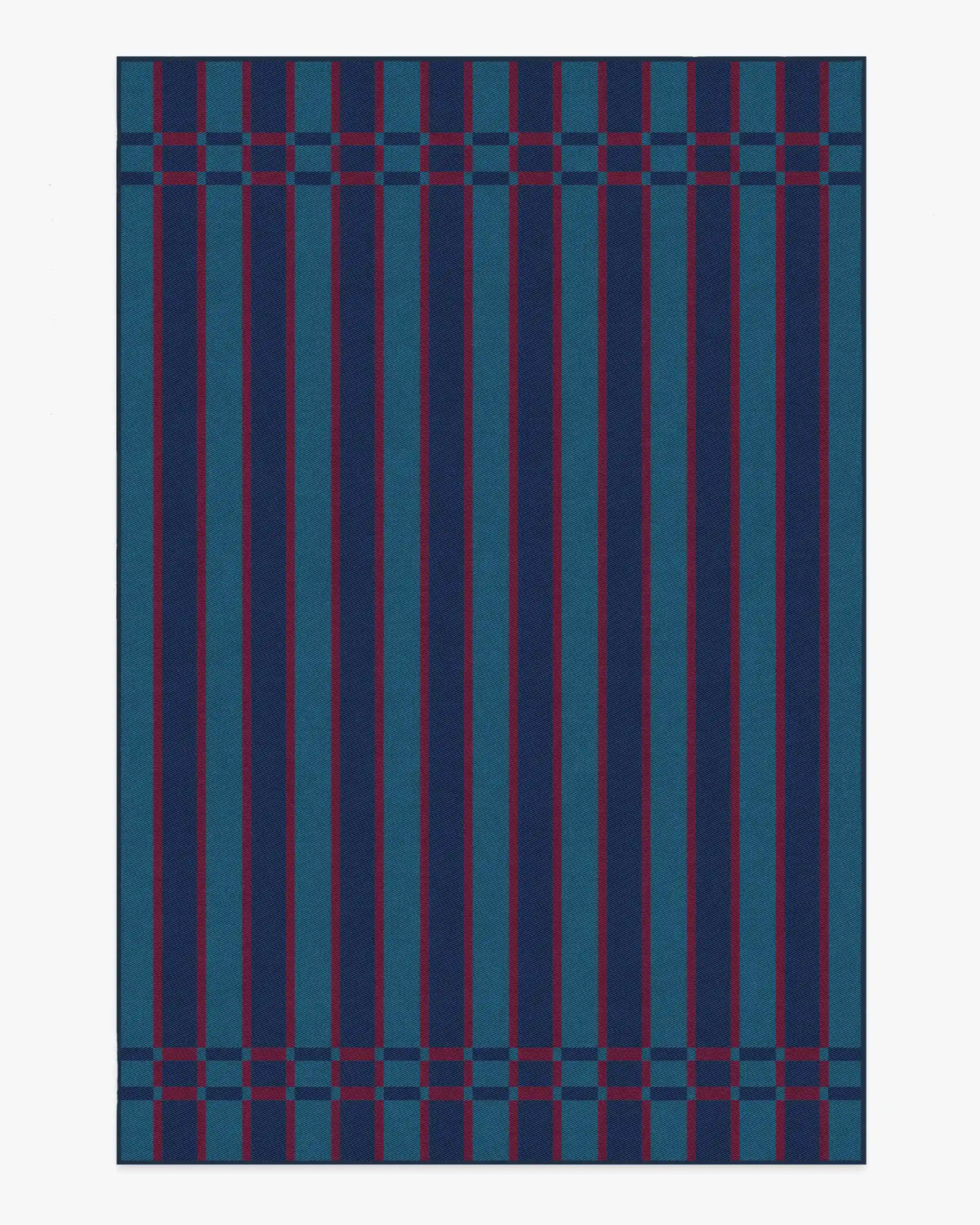 Helen Varsity Stripe Teal & Navy Rug by Humberto Leon