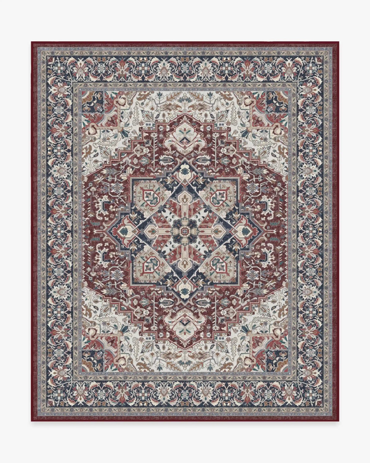 Hendesi Heriz Bordeaux Rug
