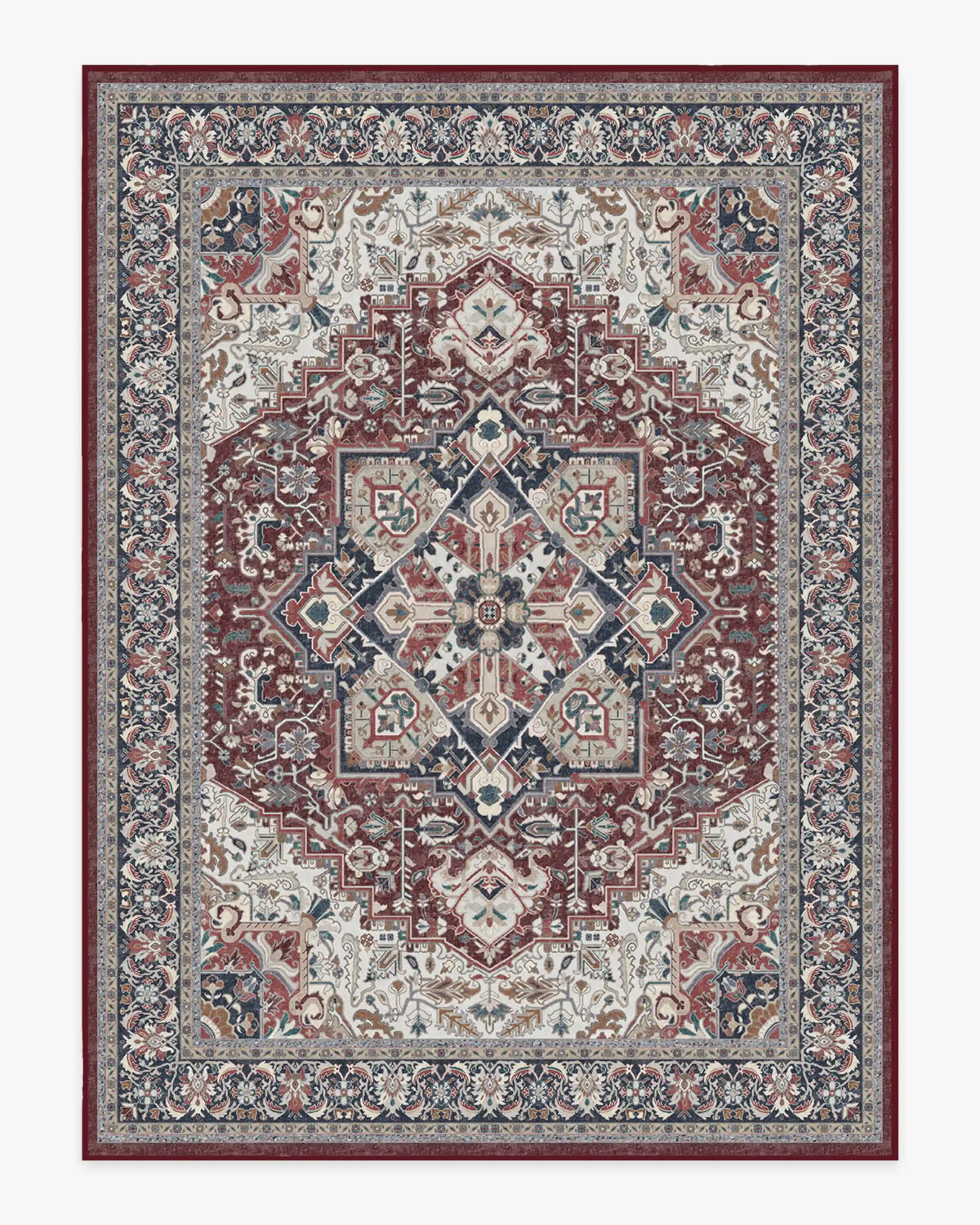 Hendesi Heriz Bordeaux Rug