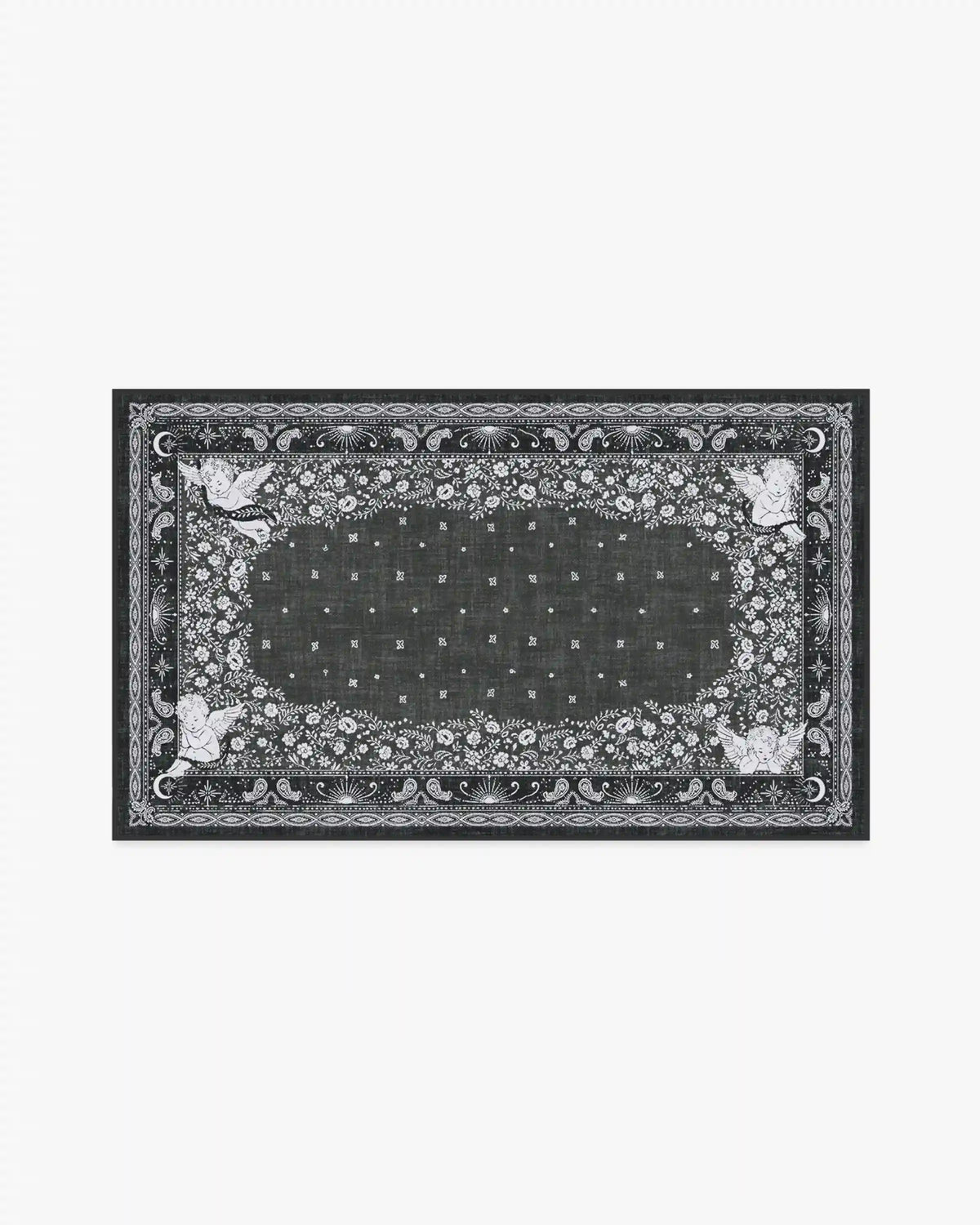 Humberto's Bandana Soft Black Rug by Humberto Leon