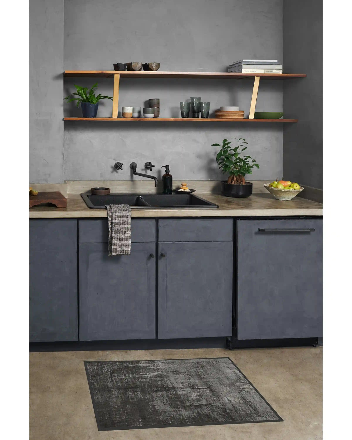 Impasto Greyscale Rug