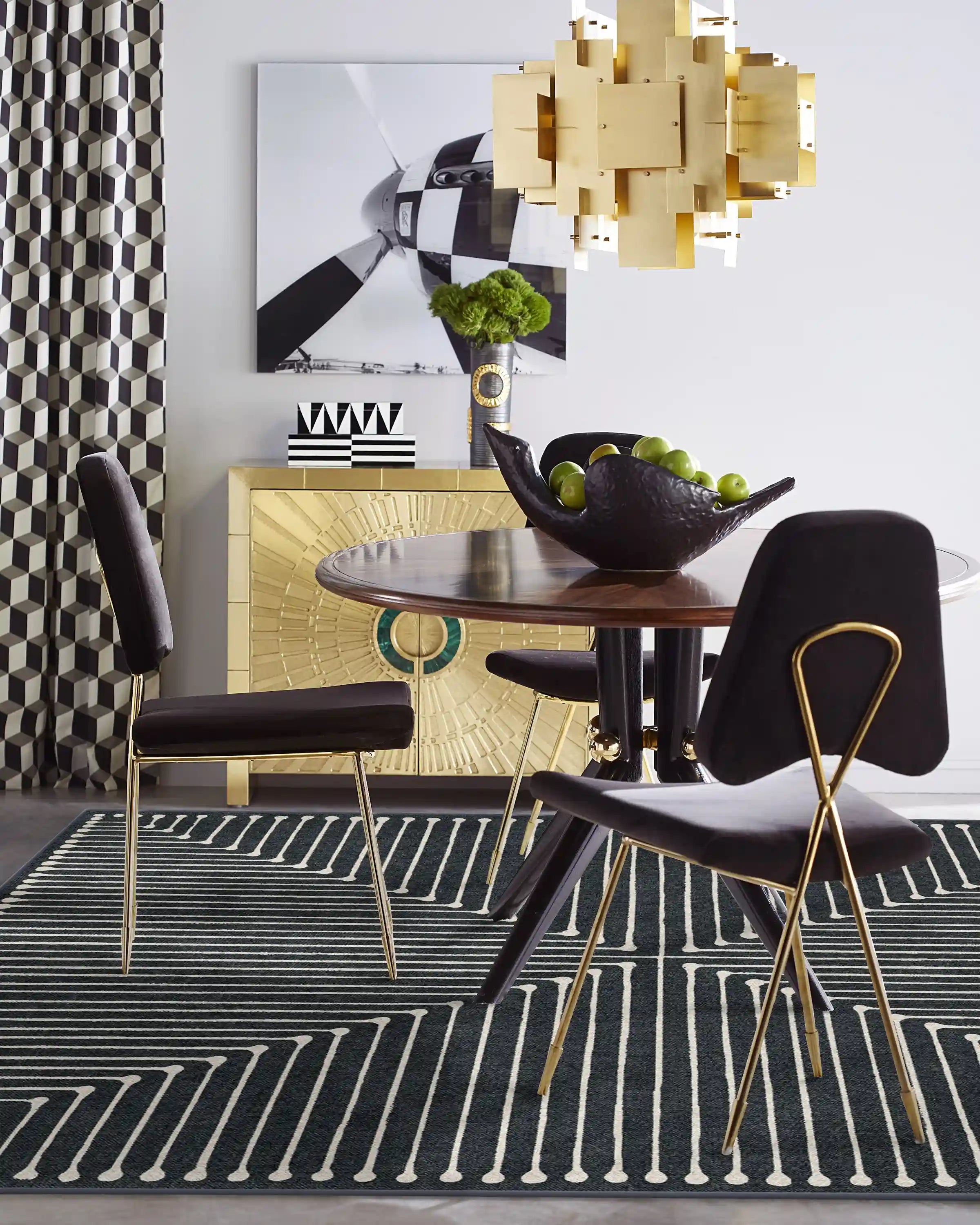 Inkdrop Charcoal Rug by Jonathan Adler