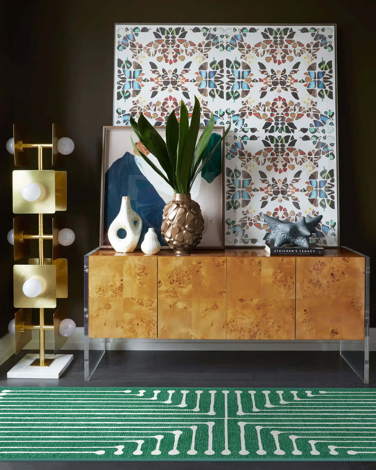Inkdrop Green Rug by Jonathan Adler