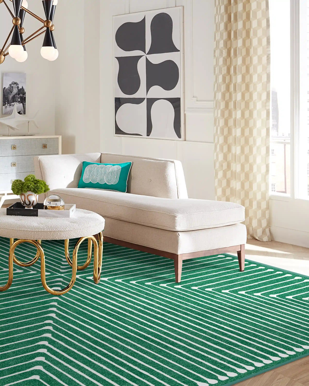 Inkdrop Green Rug by Jonathan Adler