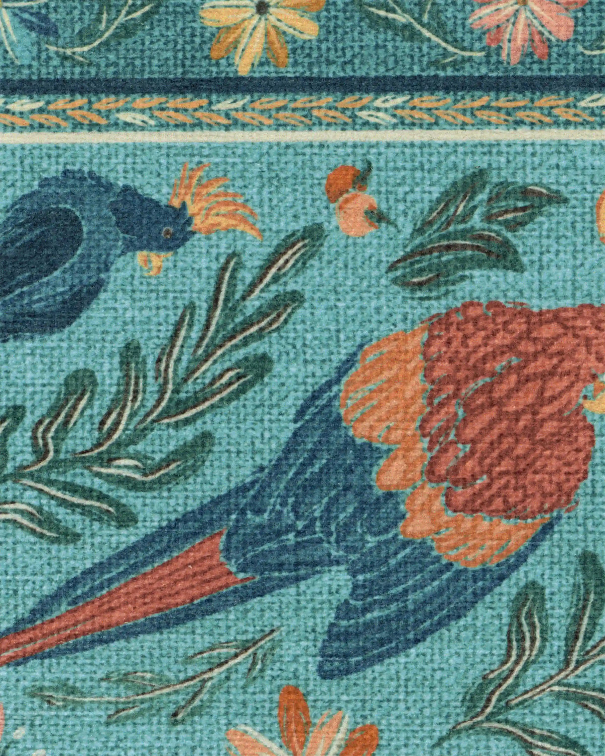 Birds Of A Feather Aqua Rug by Iris Apfel