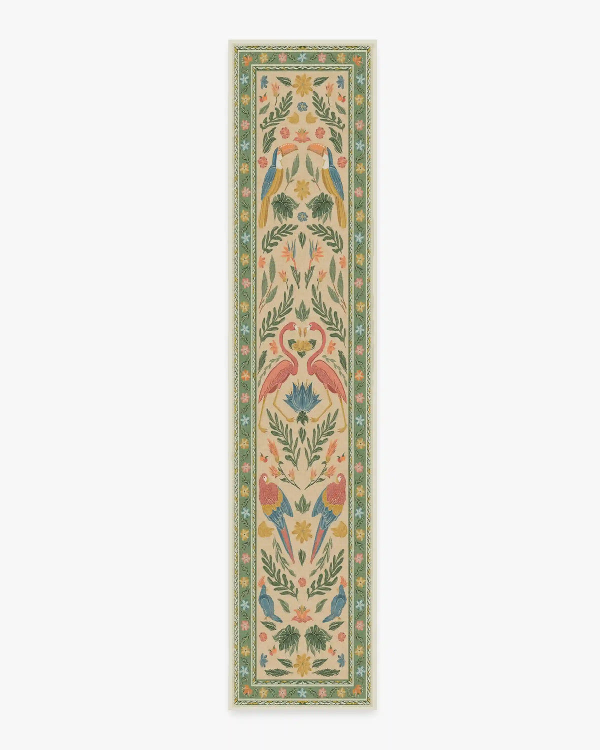 Birds Of A Feather Green & Peach Rug by Iris Apfel