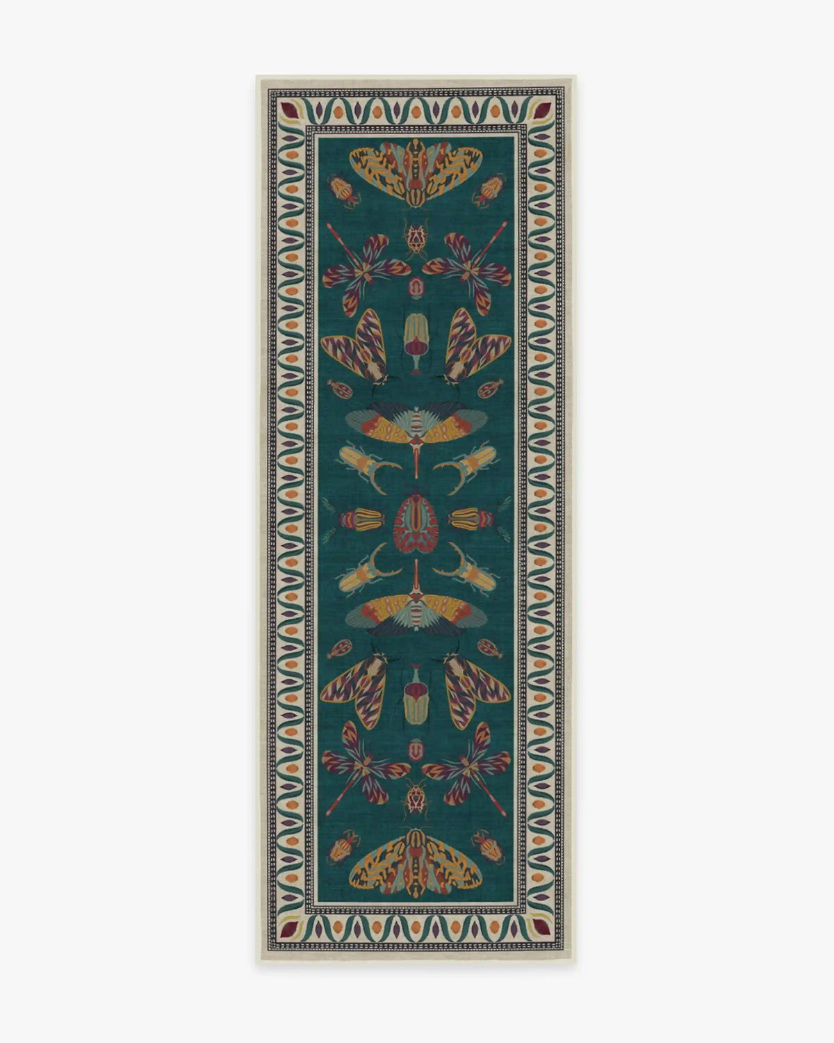 Flutterby Teal Rug by Iris Apfel