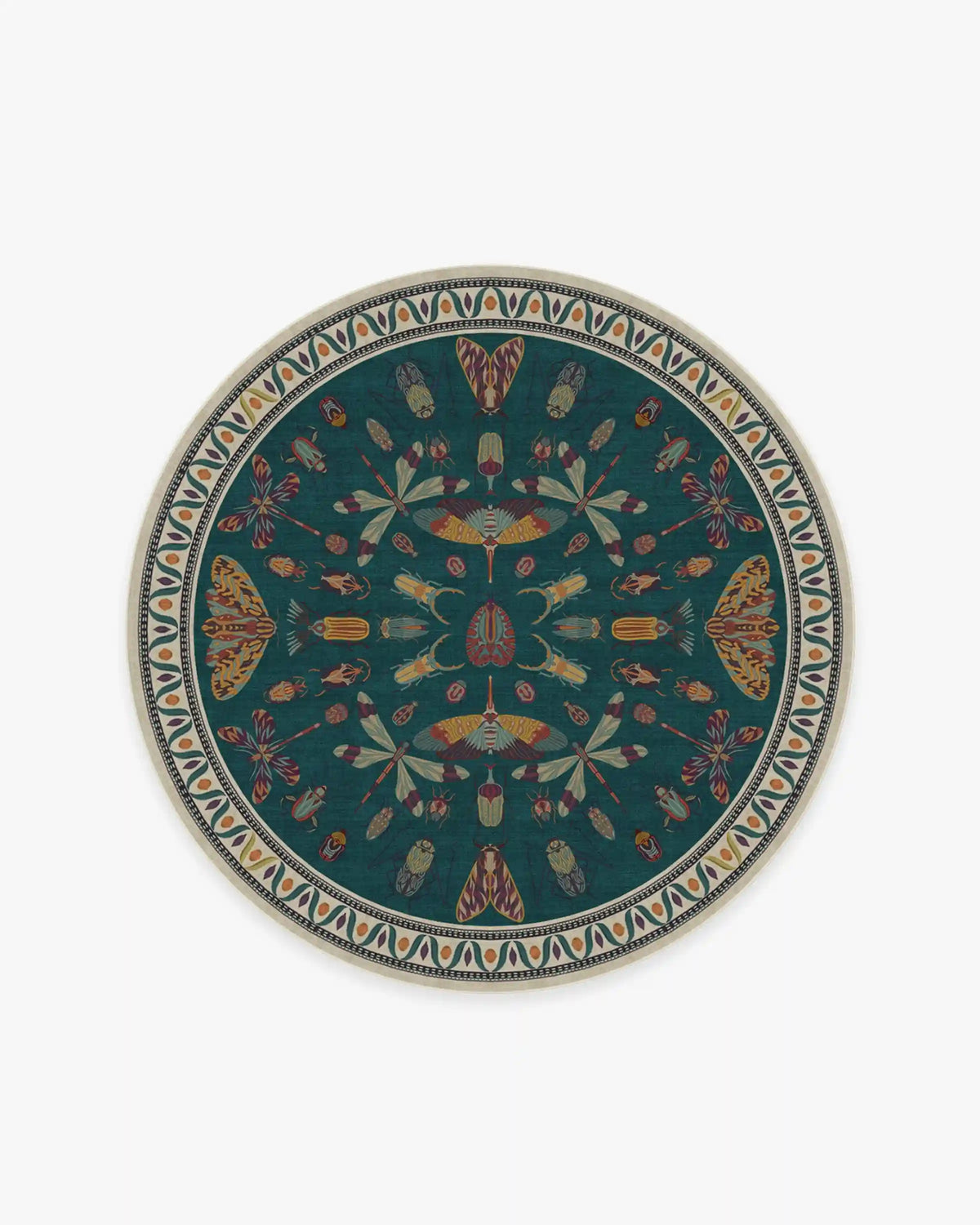 Flutterby Teal Rug by Iris Apfel