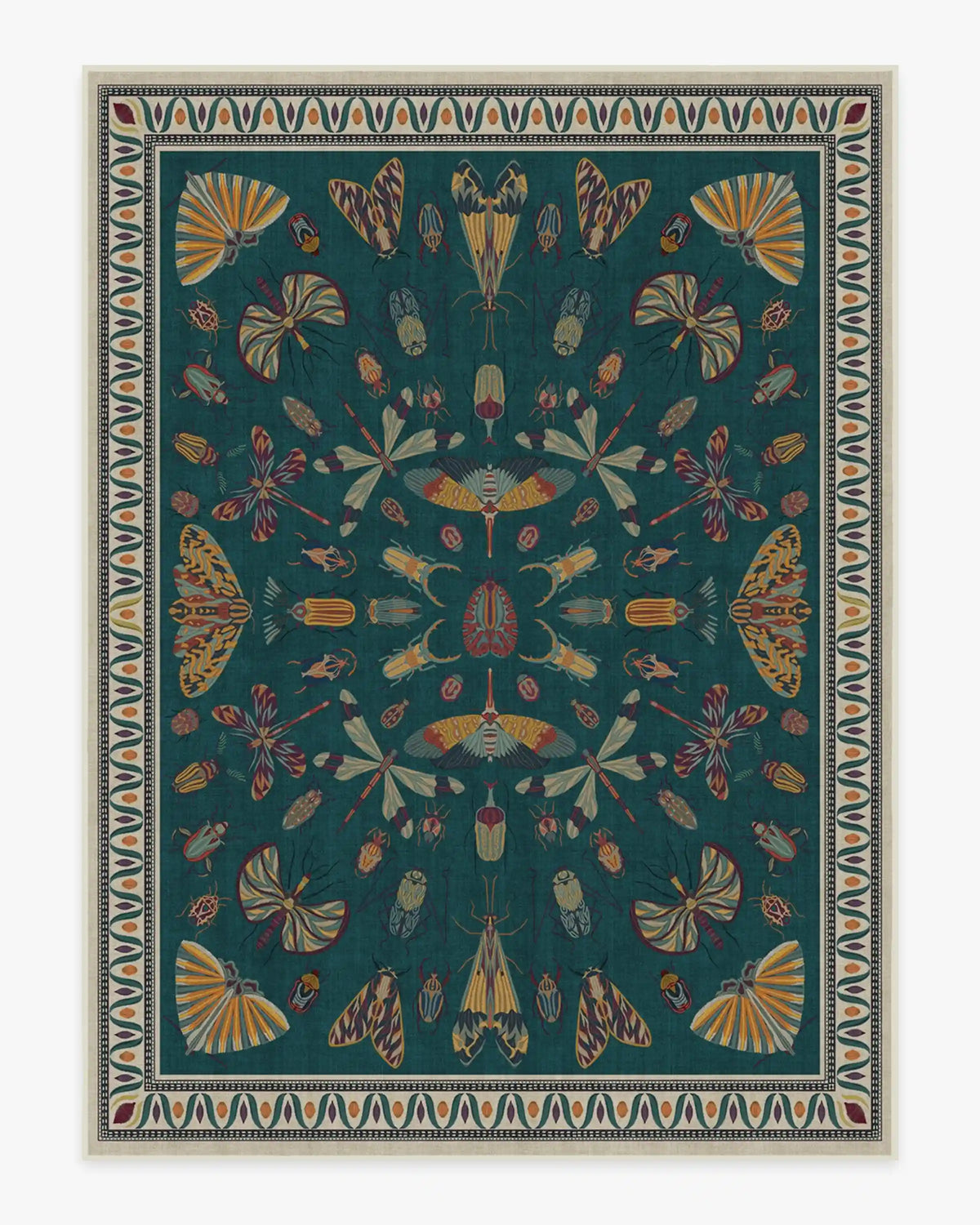 Flutterby Teal Rug by Iris Apfel