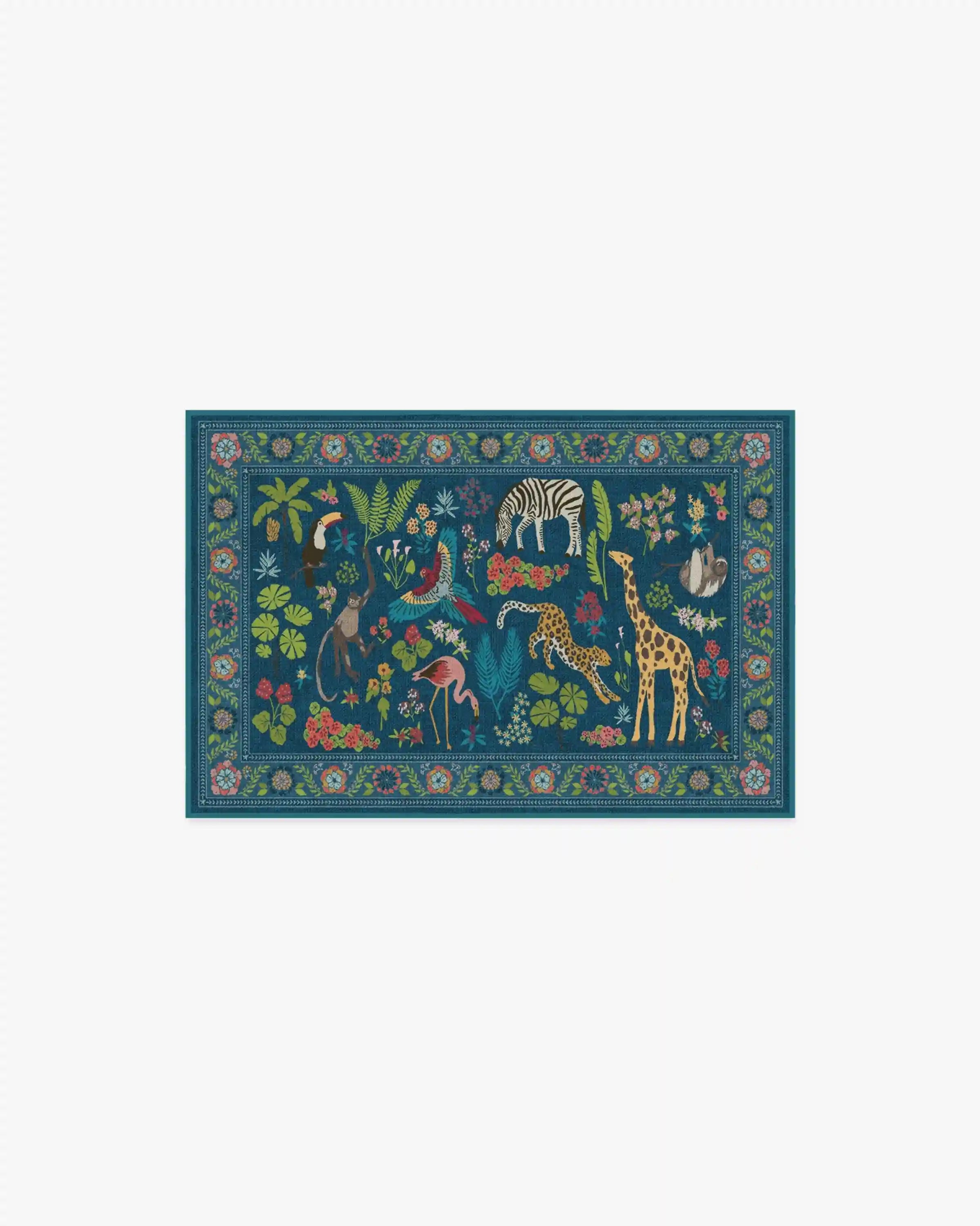 Jingle Jungle Royal Blue Rug by Iris Apfel