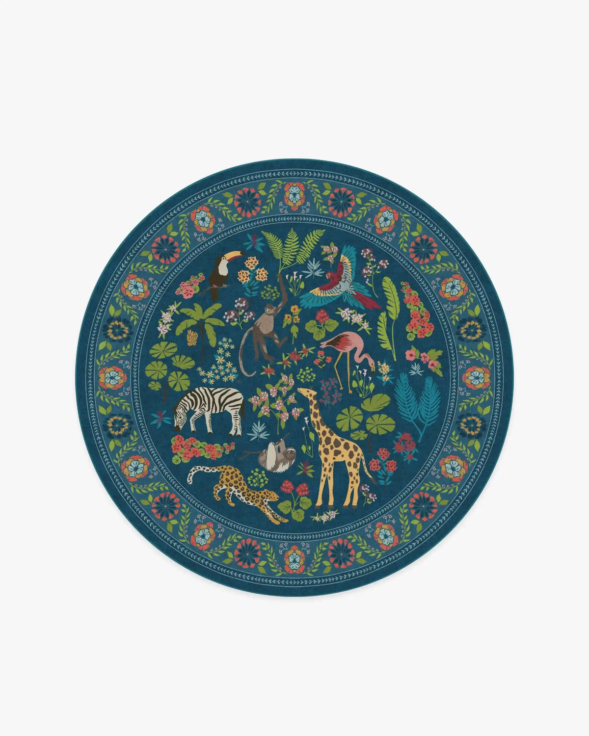 Jingle Jungle Royal Blue Rug by Iris Apfel