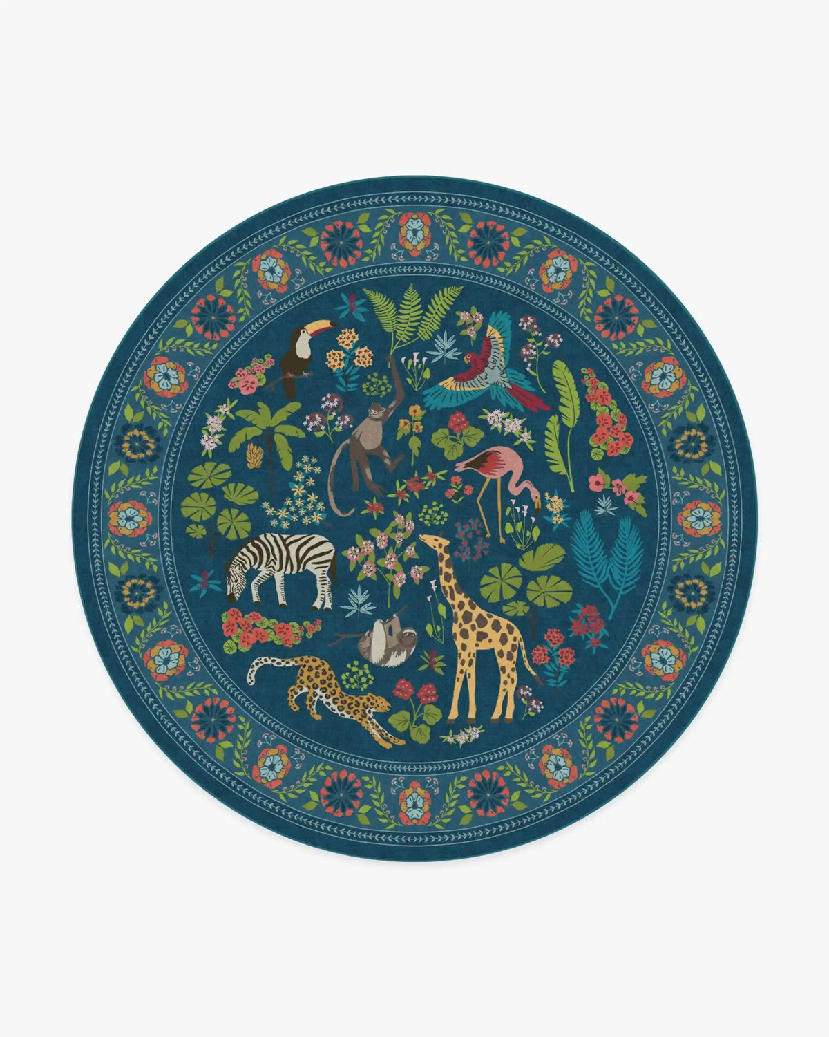 Jingle Jungle Royal Blue Rug by Iris Apfel