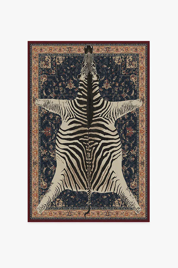 On Safari Sapphire Rug by Iris Apfel