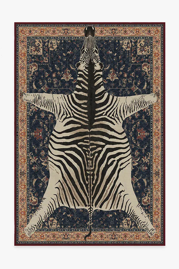 On Safari Sapphire Rug by Iris Apfel