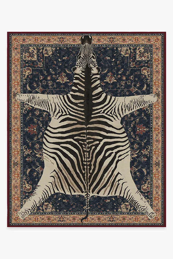 On Safari Sapphire Rug by Iris Apfel