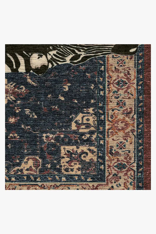 On Safari Sapphire Rug by Iris Apfel