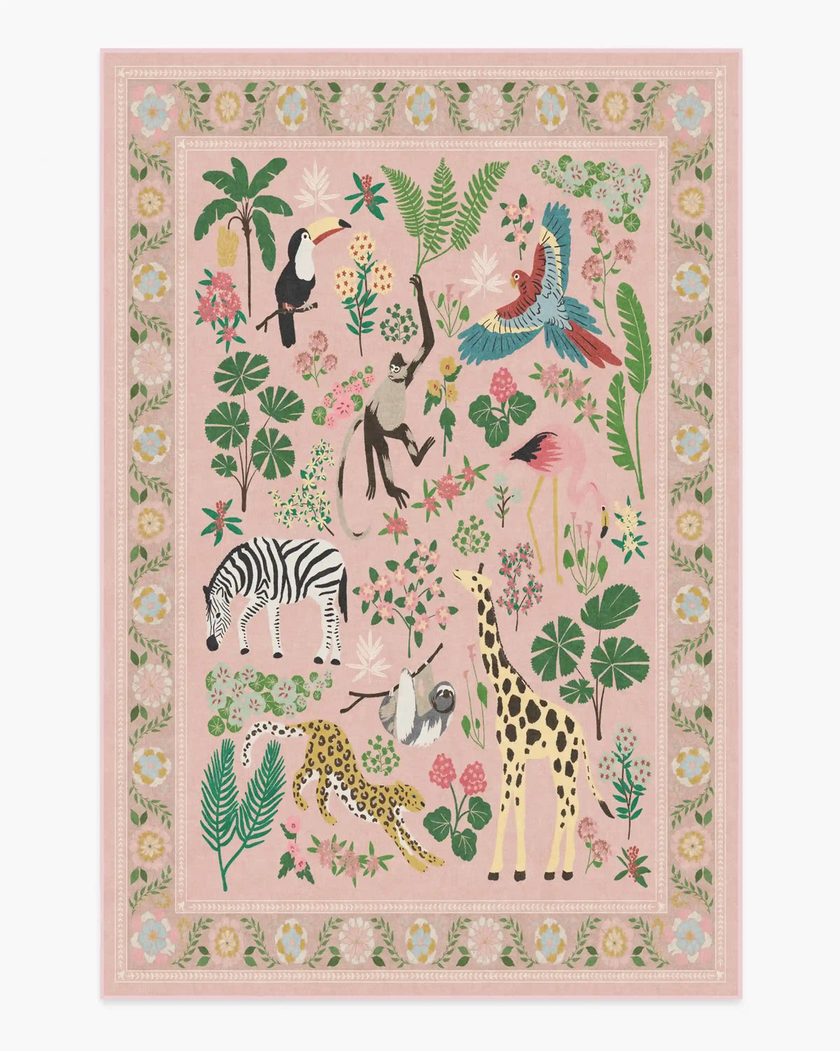 Jingle Jungle Soft Pink Rug by Iris Apfel