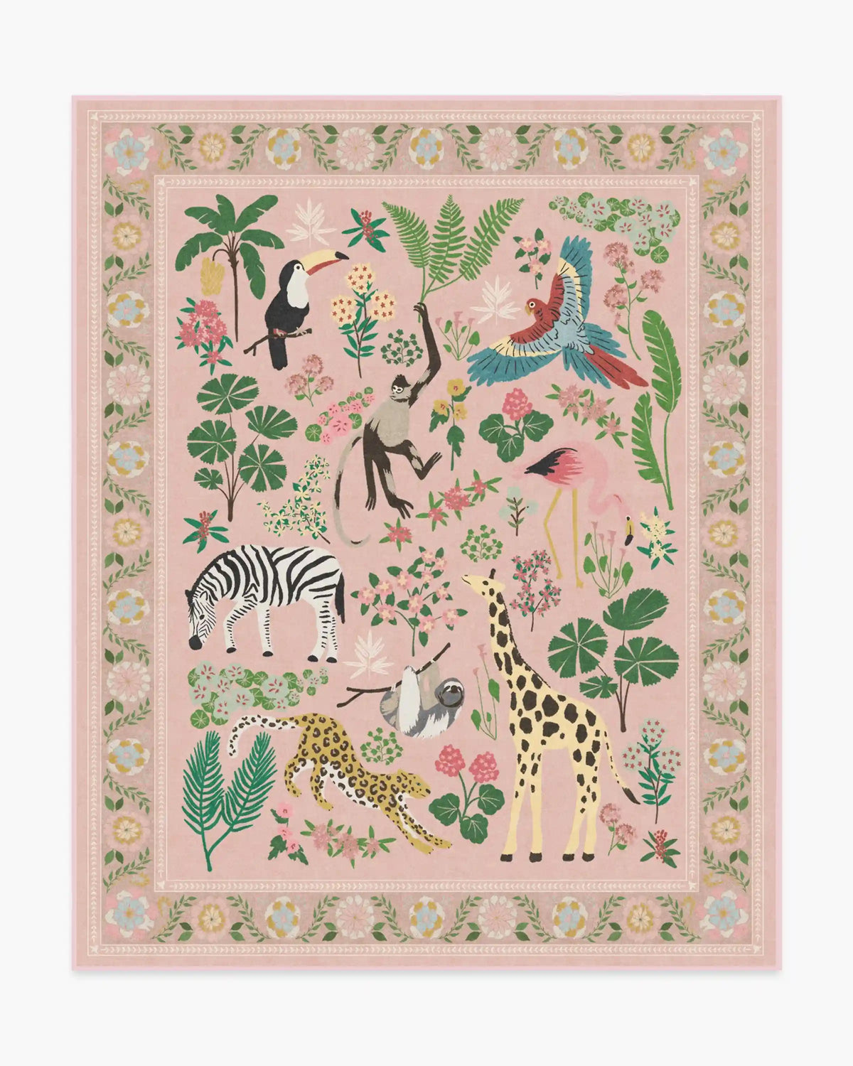 Jingle Jungle Soft Pink Rug by Iris Apfel
