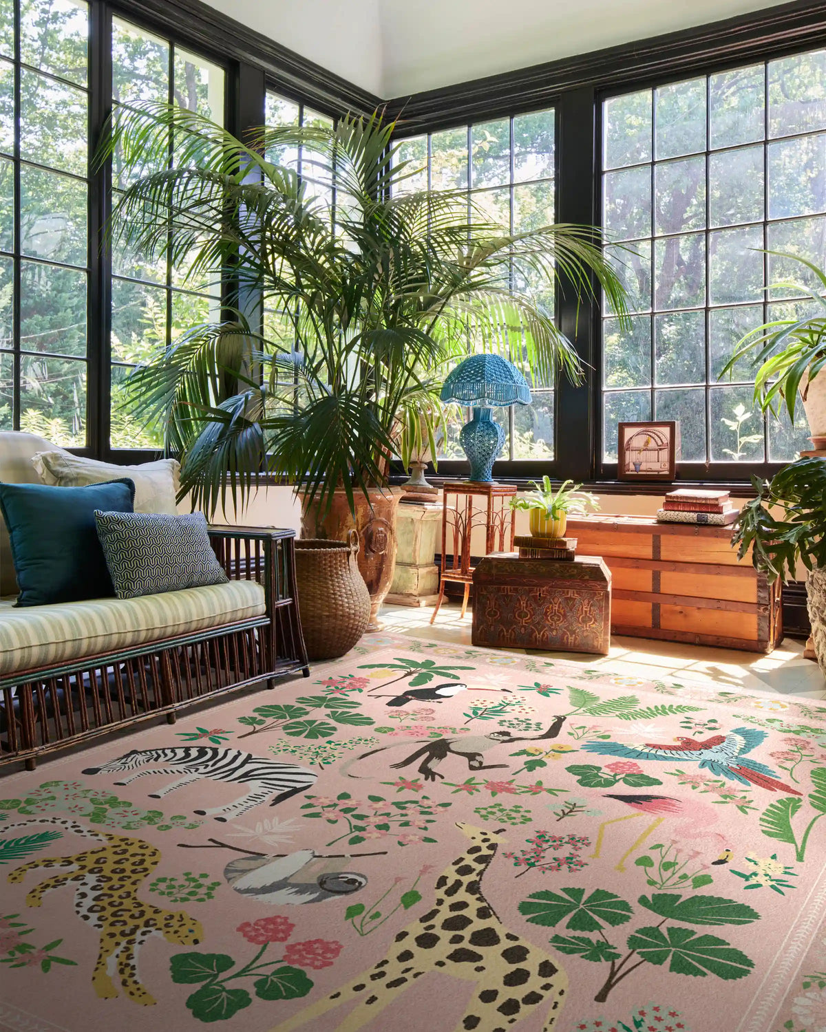 Jingle Jungle Soft Pink Rug by Iris Apfel
