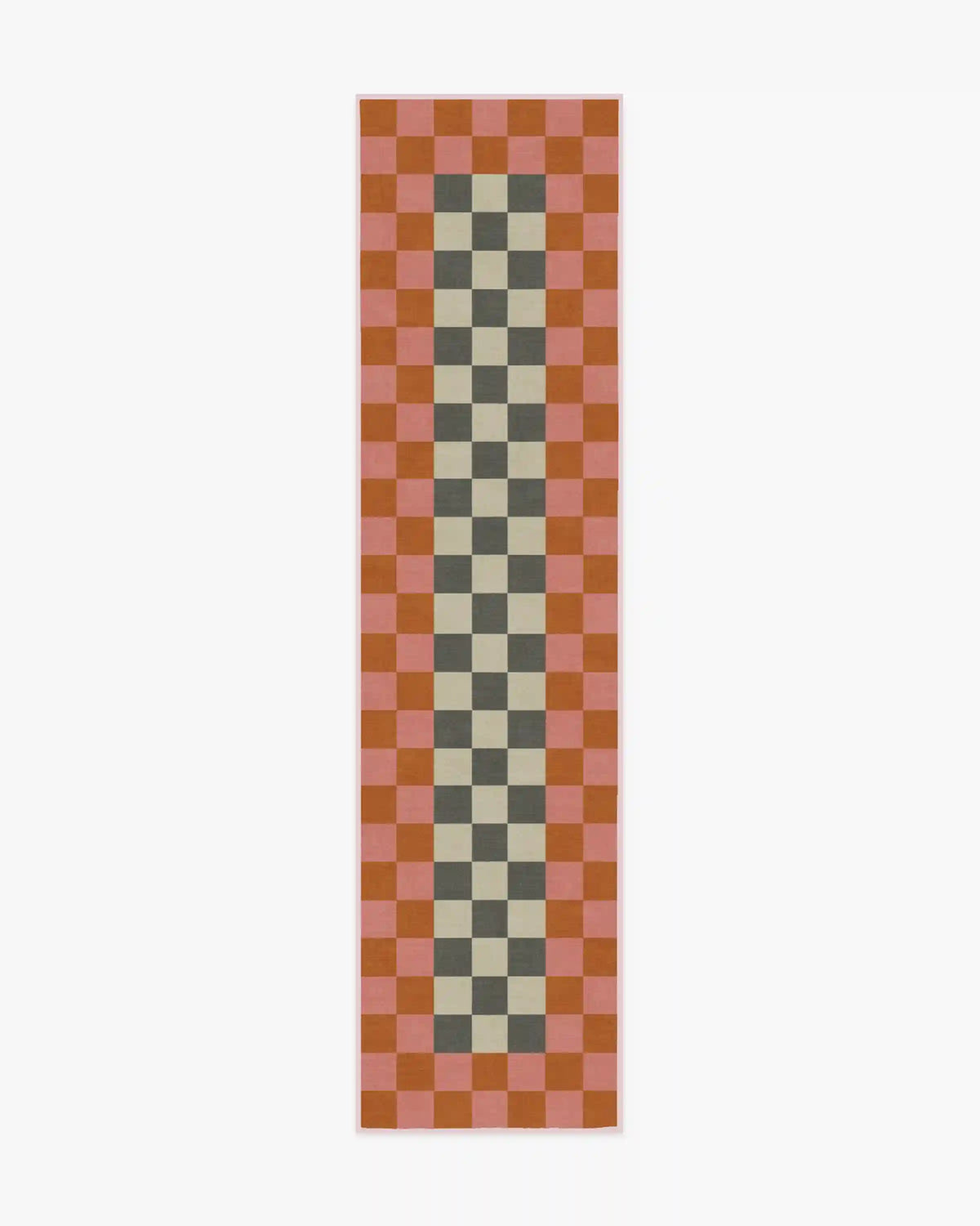 Checker Border Pink & Orange Rug by Jonathan Adler